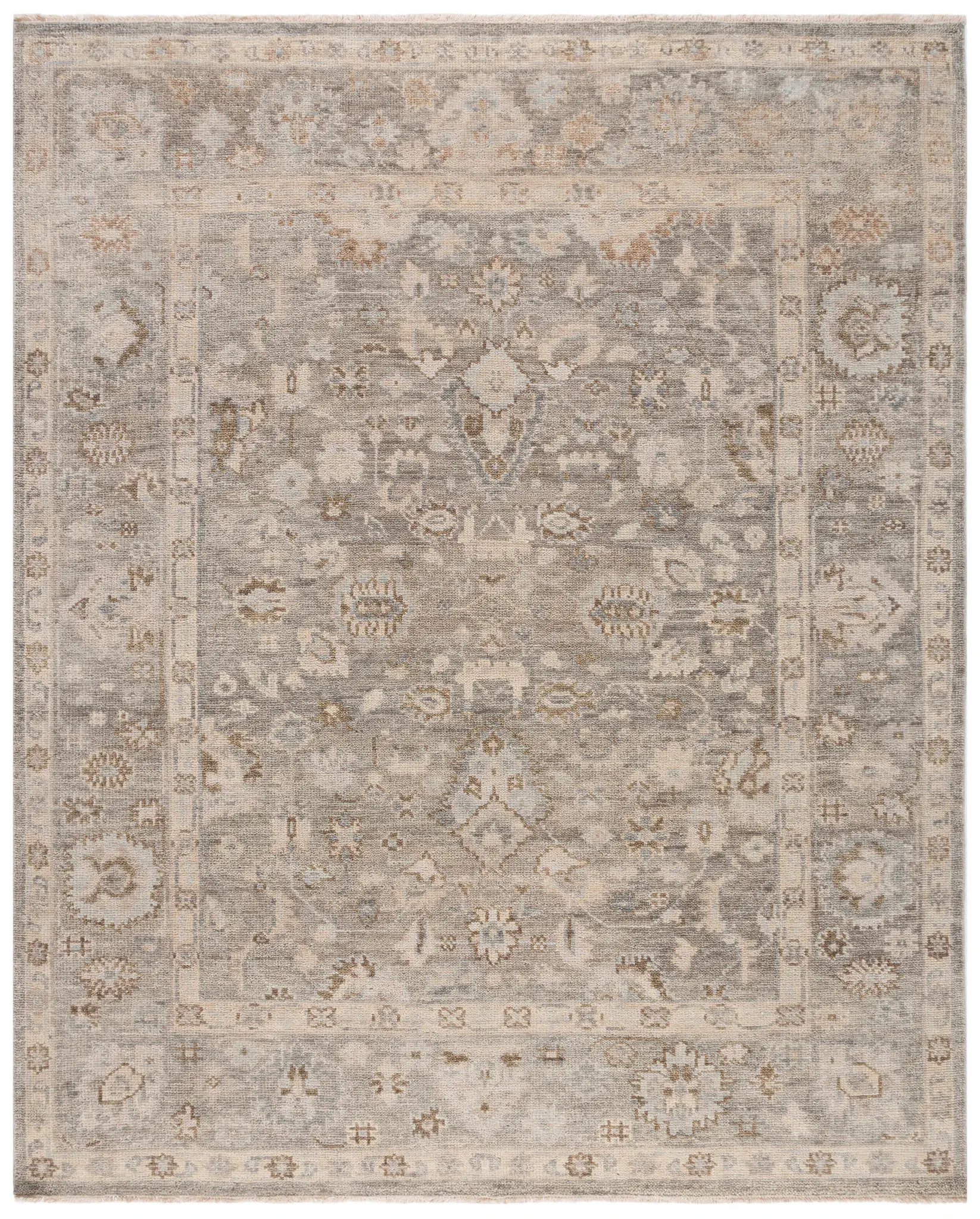 Samarkand Floral Palmette Hand-Knotted Wool Rug
