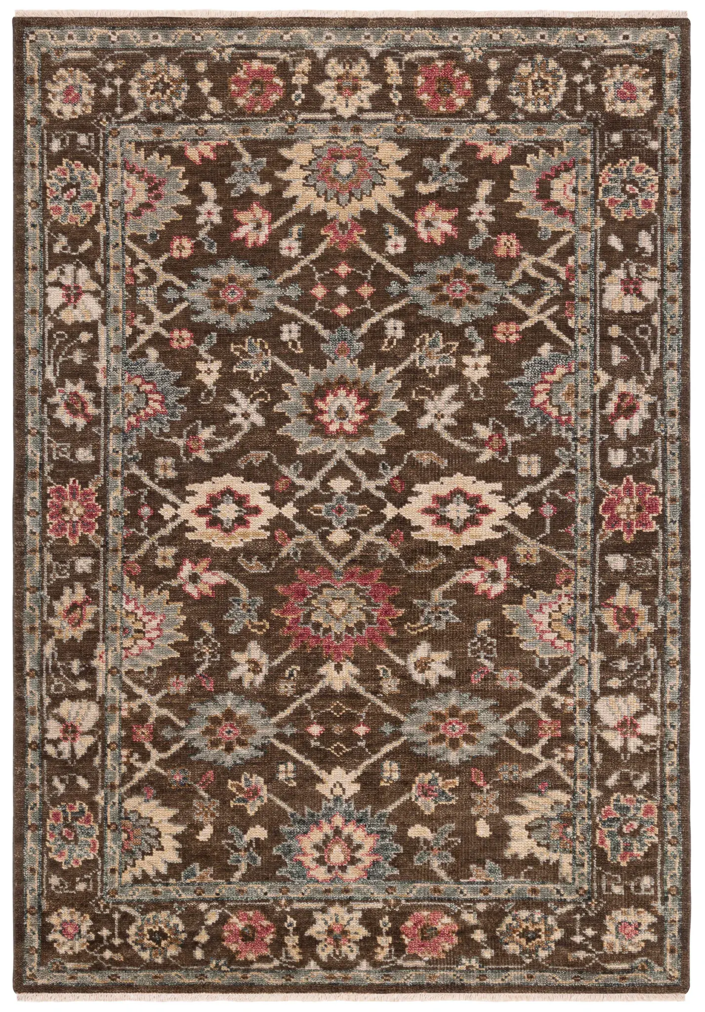 Samarkand Rosette Trellis Hand-Knotted Wool Rug