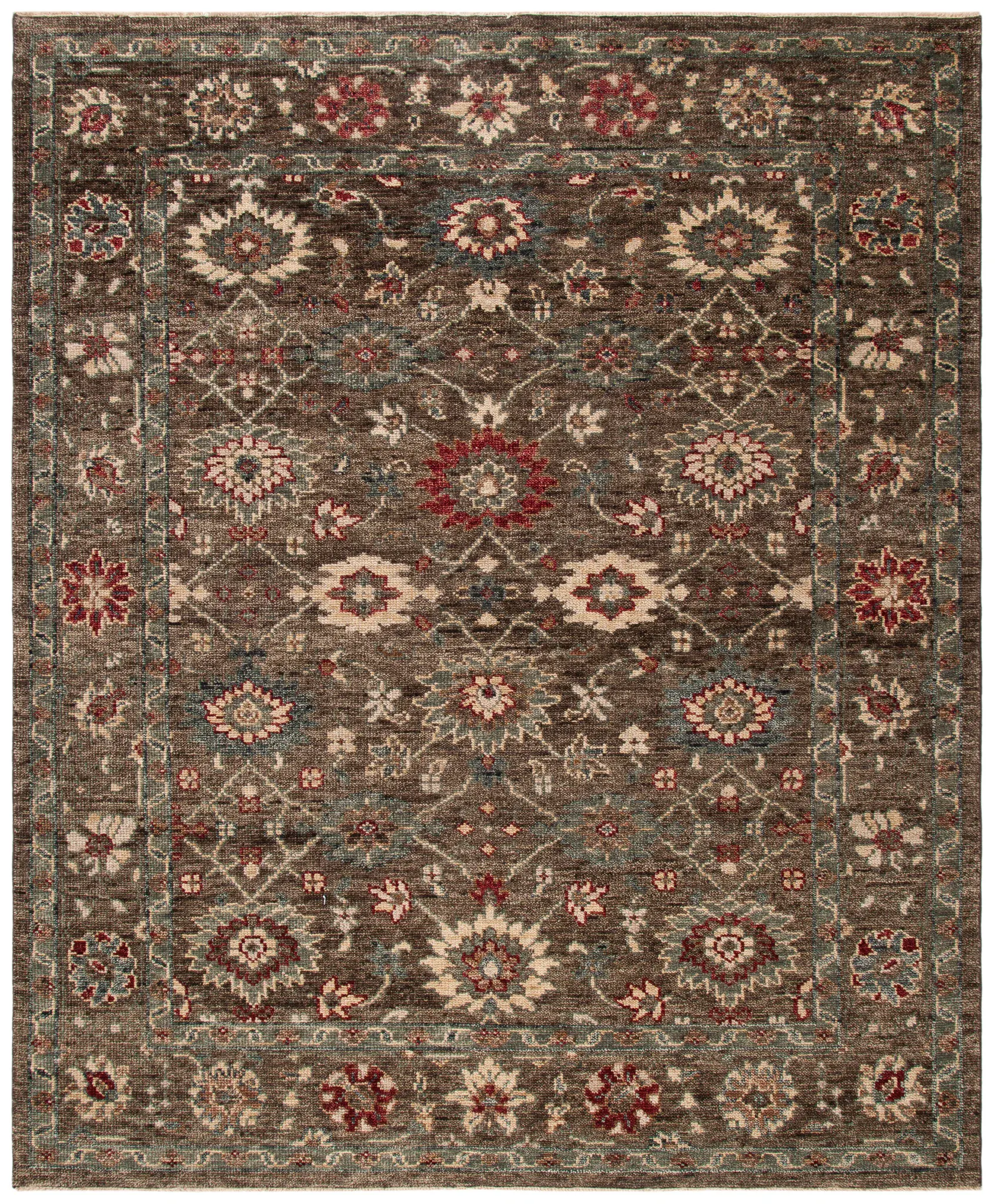 Samarkand Rosette Trellis Hand-Knotted Wool Rug