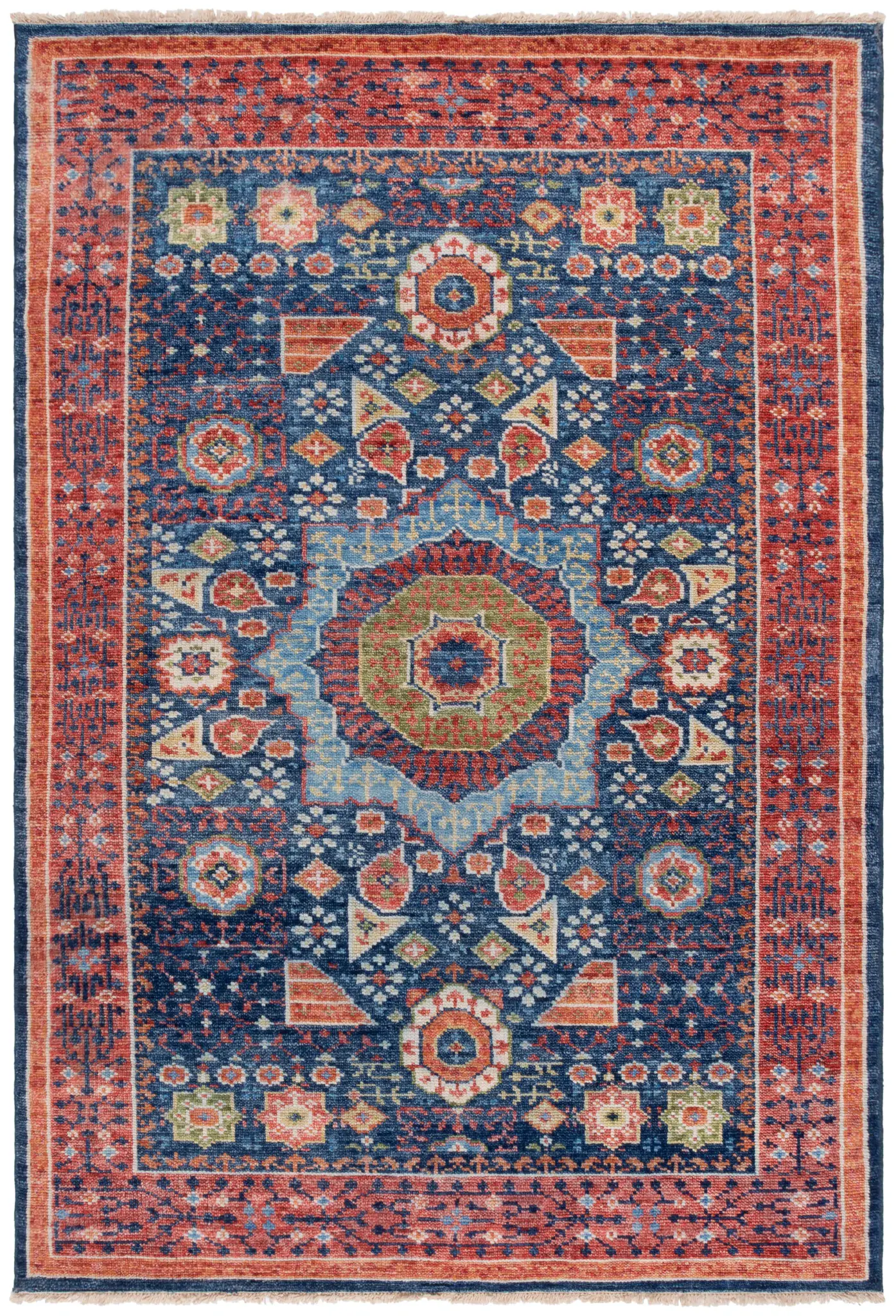 Samarkand Medallion Hand-Knotted Wool Rug