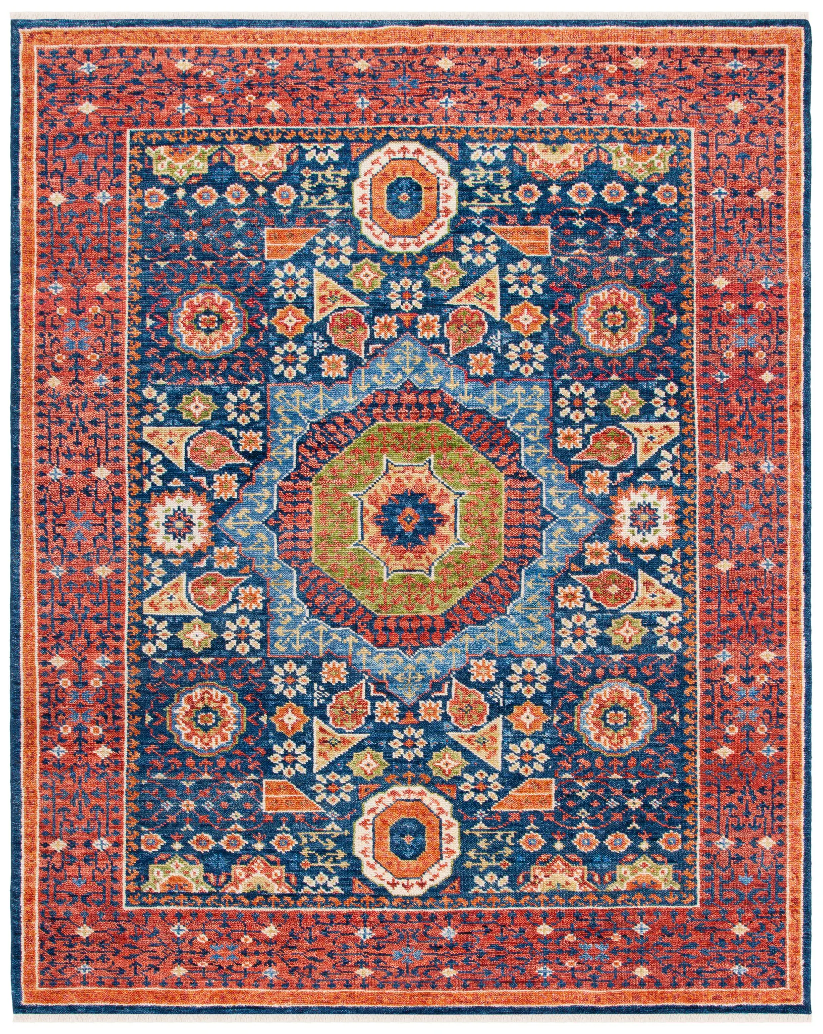 Samarkand Medallion Hand-Knotted Wool Rug