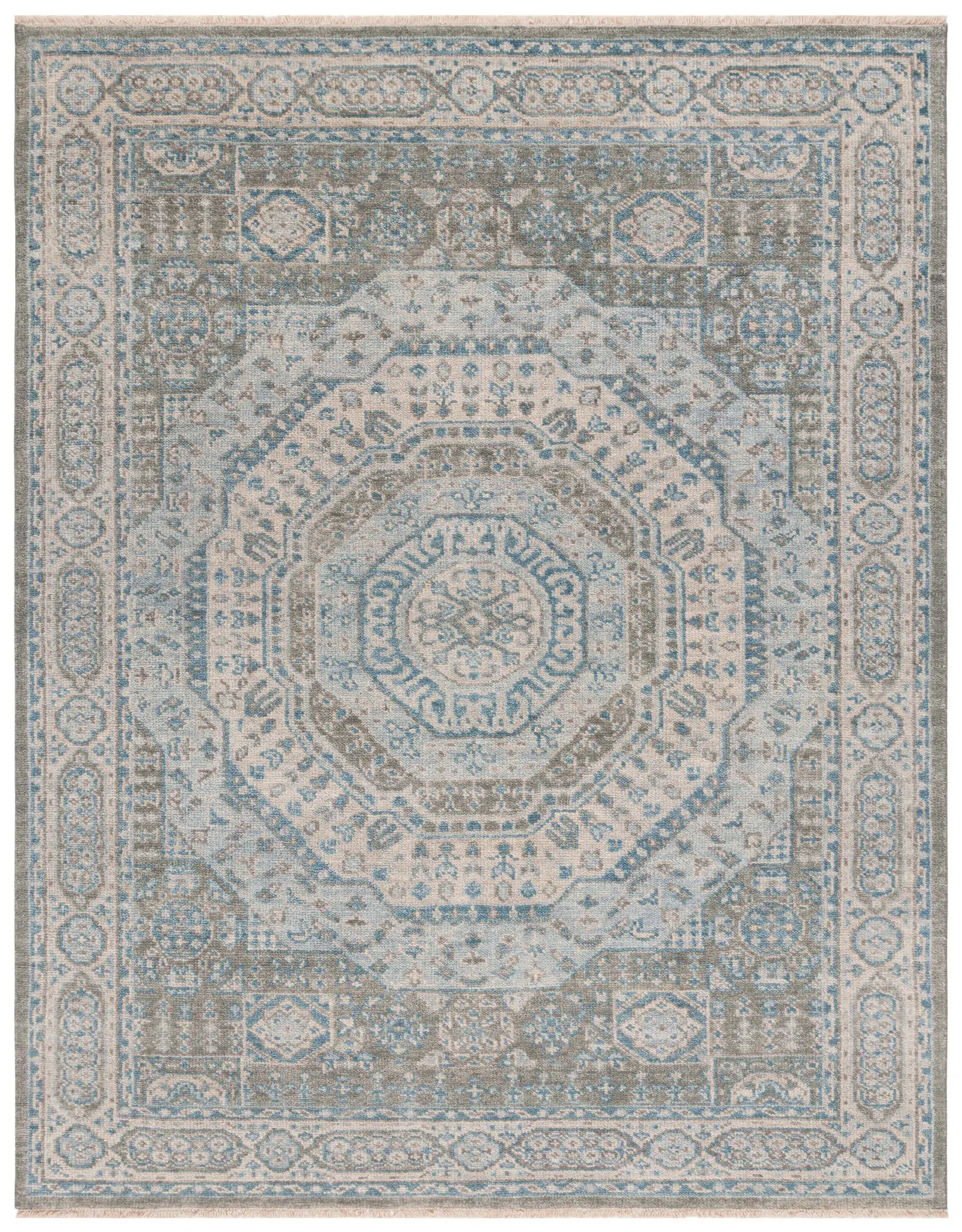 Samarkand Concentric Medallion Hand-Knotted Wool Rug