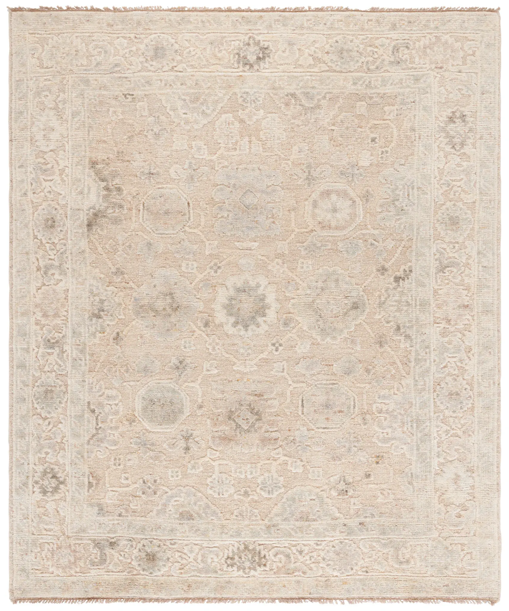 Samarkand Faded Medallion Hand-Knotted Wool Rug