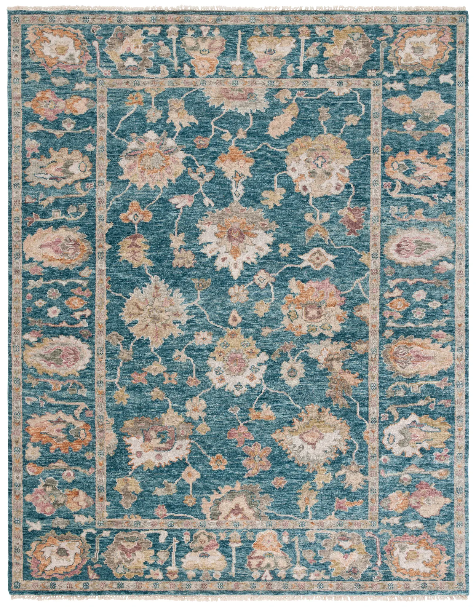 Samarkand Palmette Vine Hand-Knotted Wool Rug