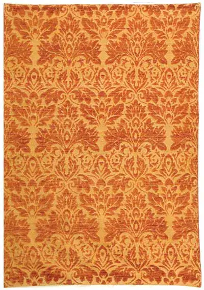 Santa Fe Allover Damask Hand-Knotted Wool Rug