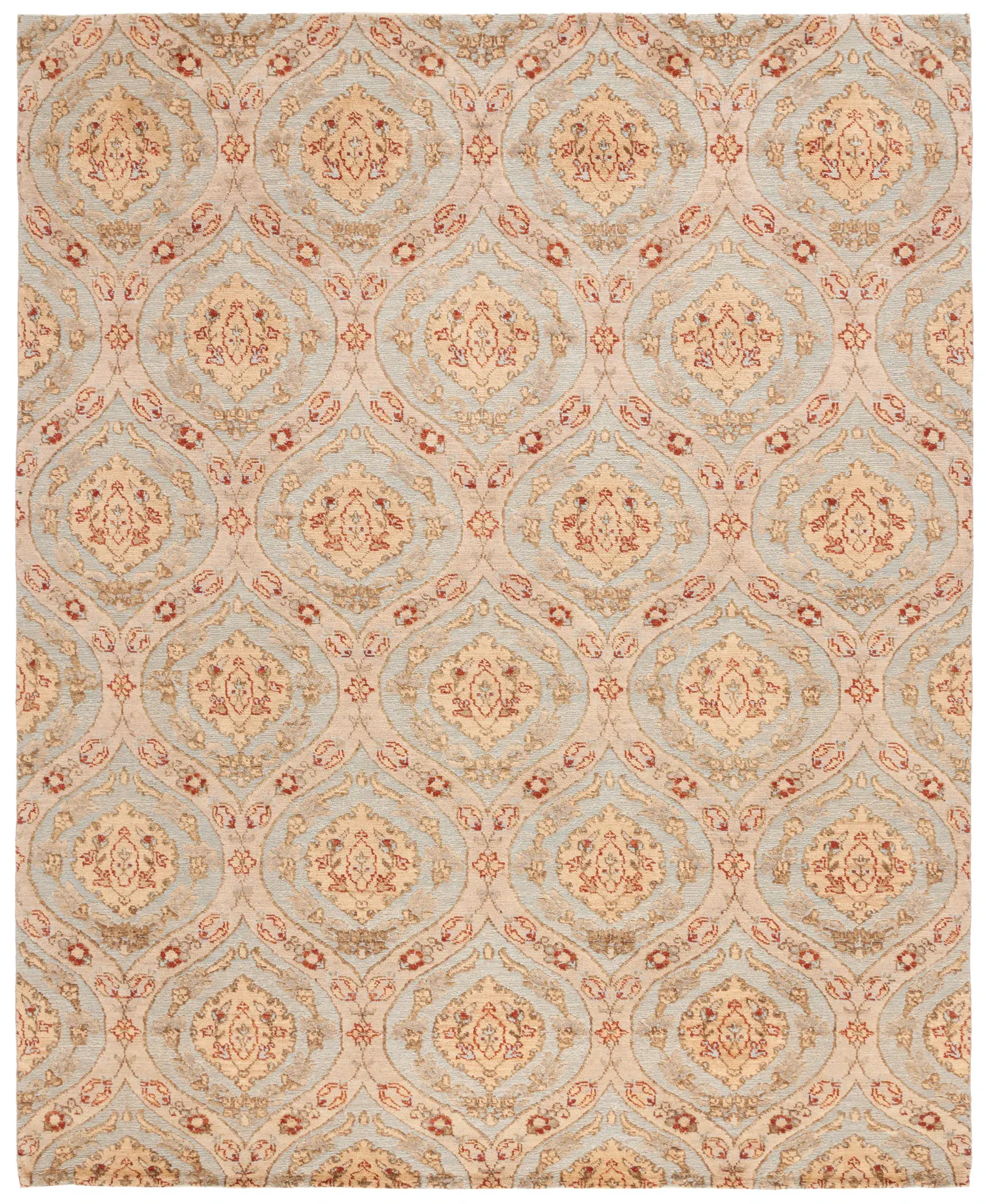 Santa Fe Ogee Medallion Hand-Knotted Wool Rug