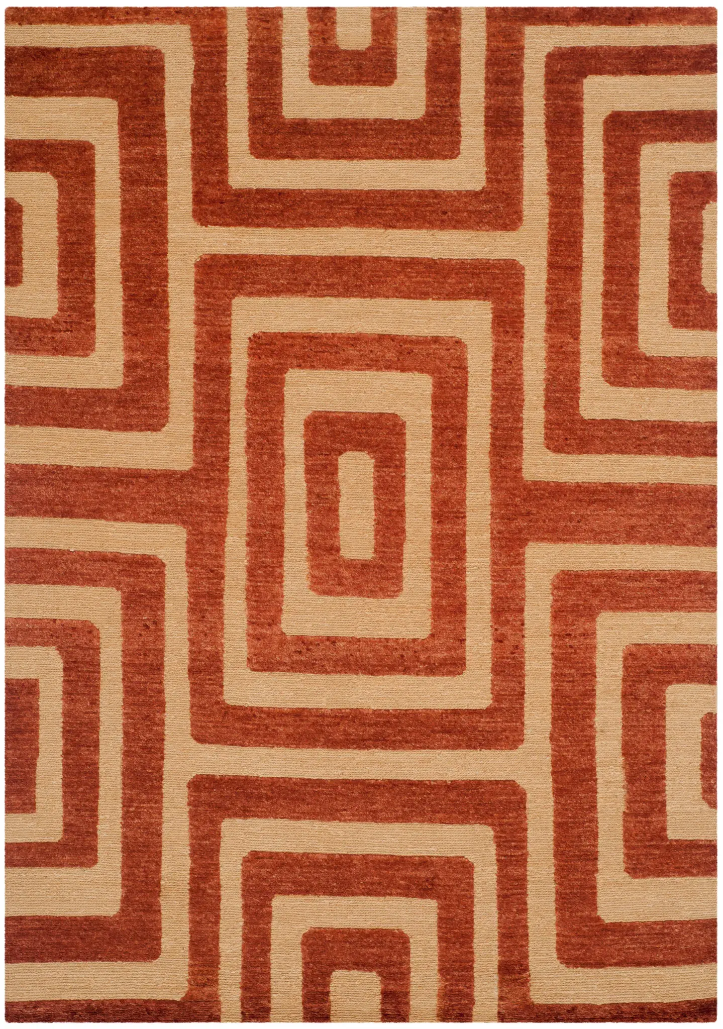 Santa Fe Interlocking Square Hand-Knotted Wool Rug