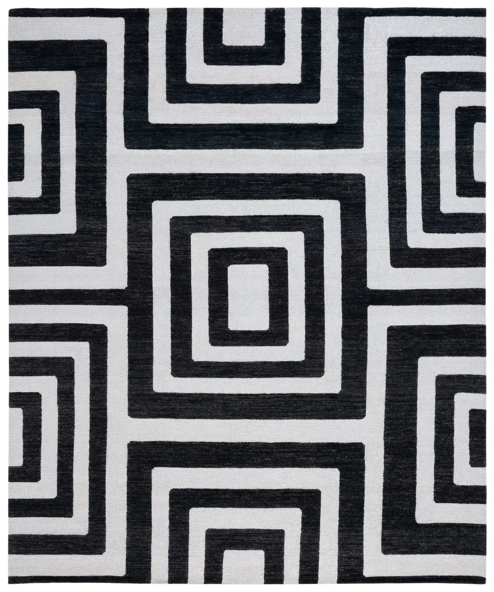 Santa Fe Interlocking Square Hand-Knotted Wool Rug
