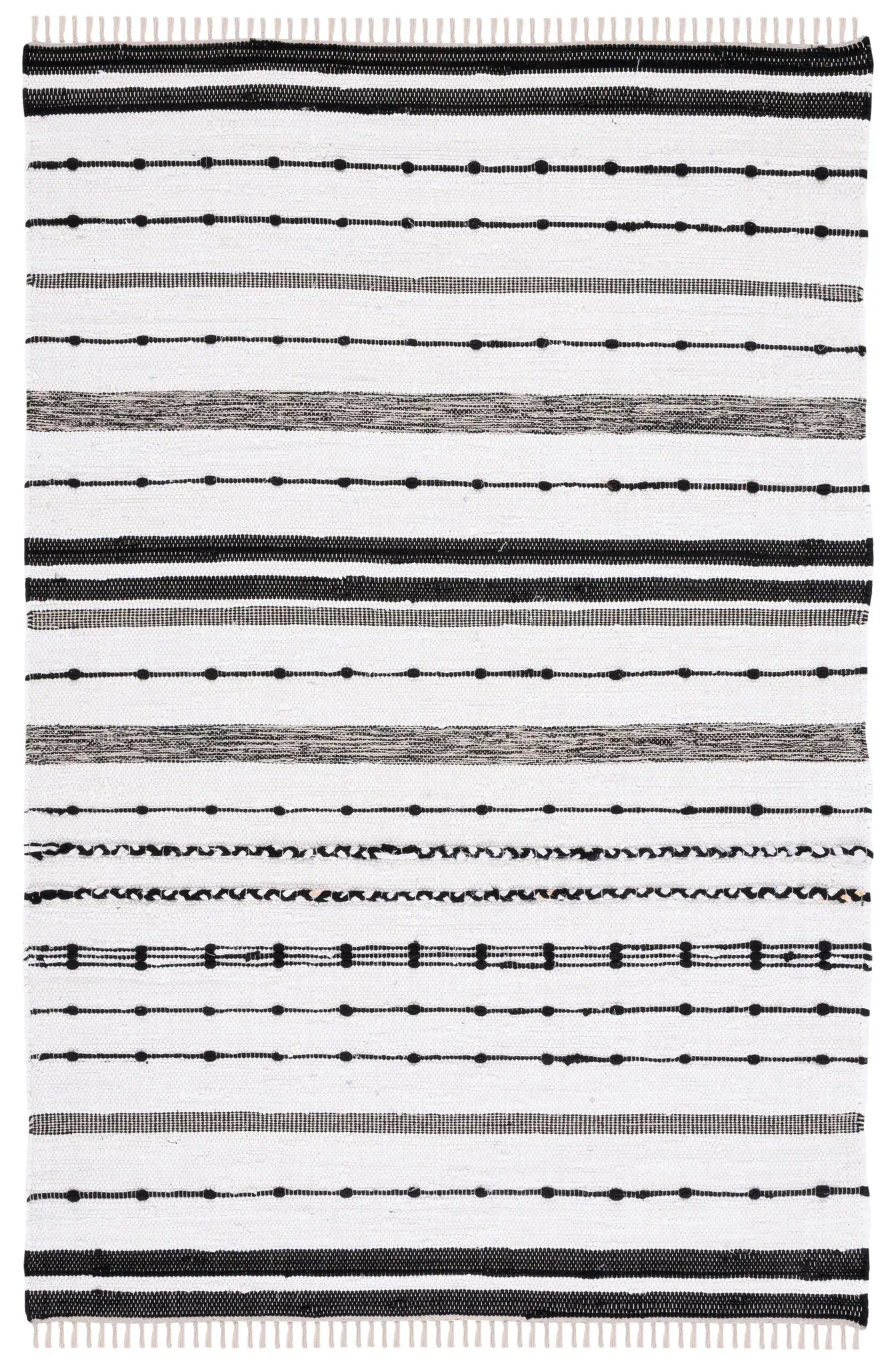 Striped Kilim Scandinavian Flatweave Cotton Rug