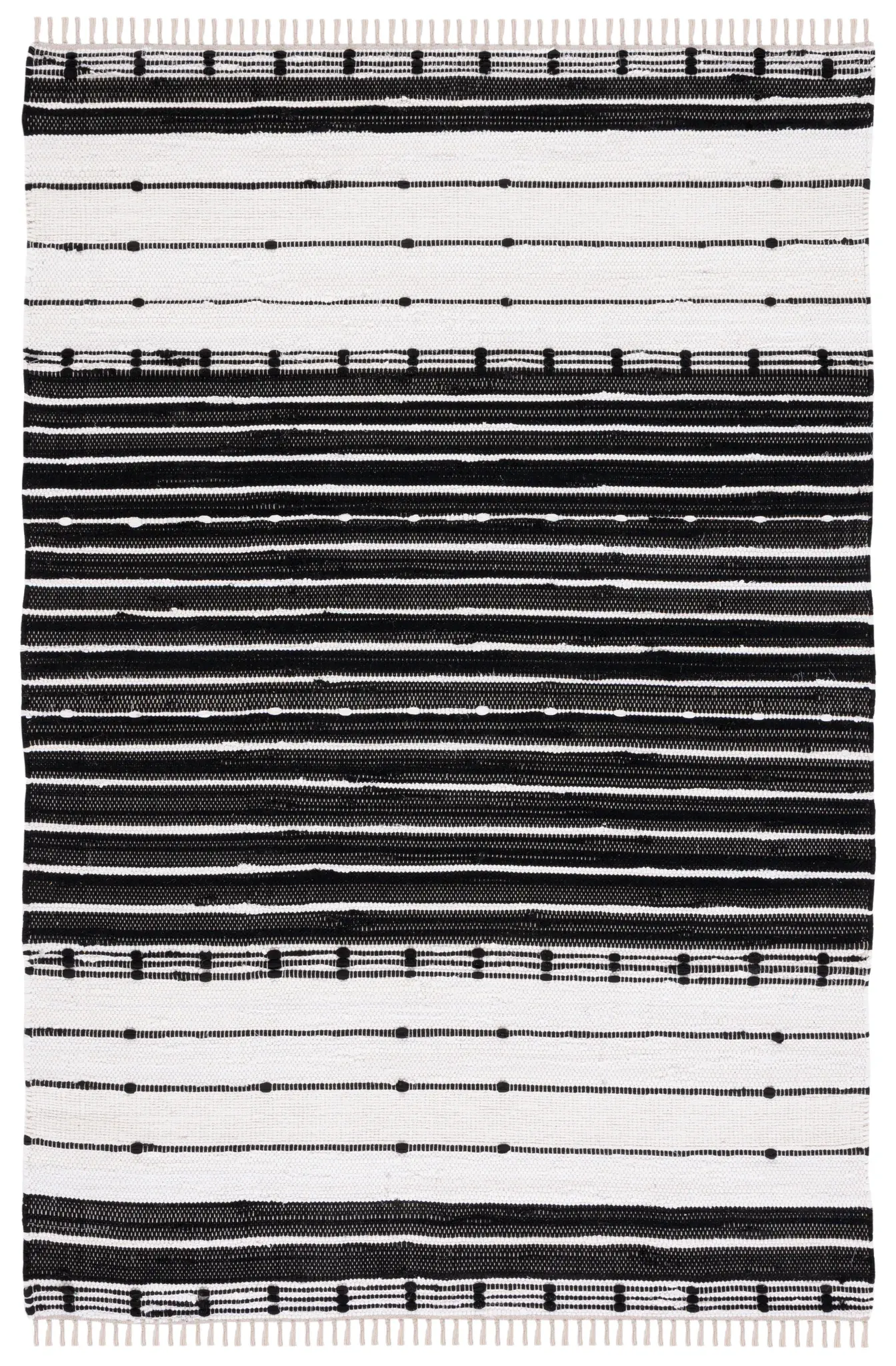 Striped Kilim Scandinavian Banded Cotton Rug