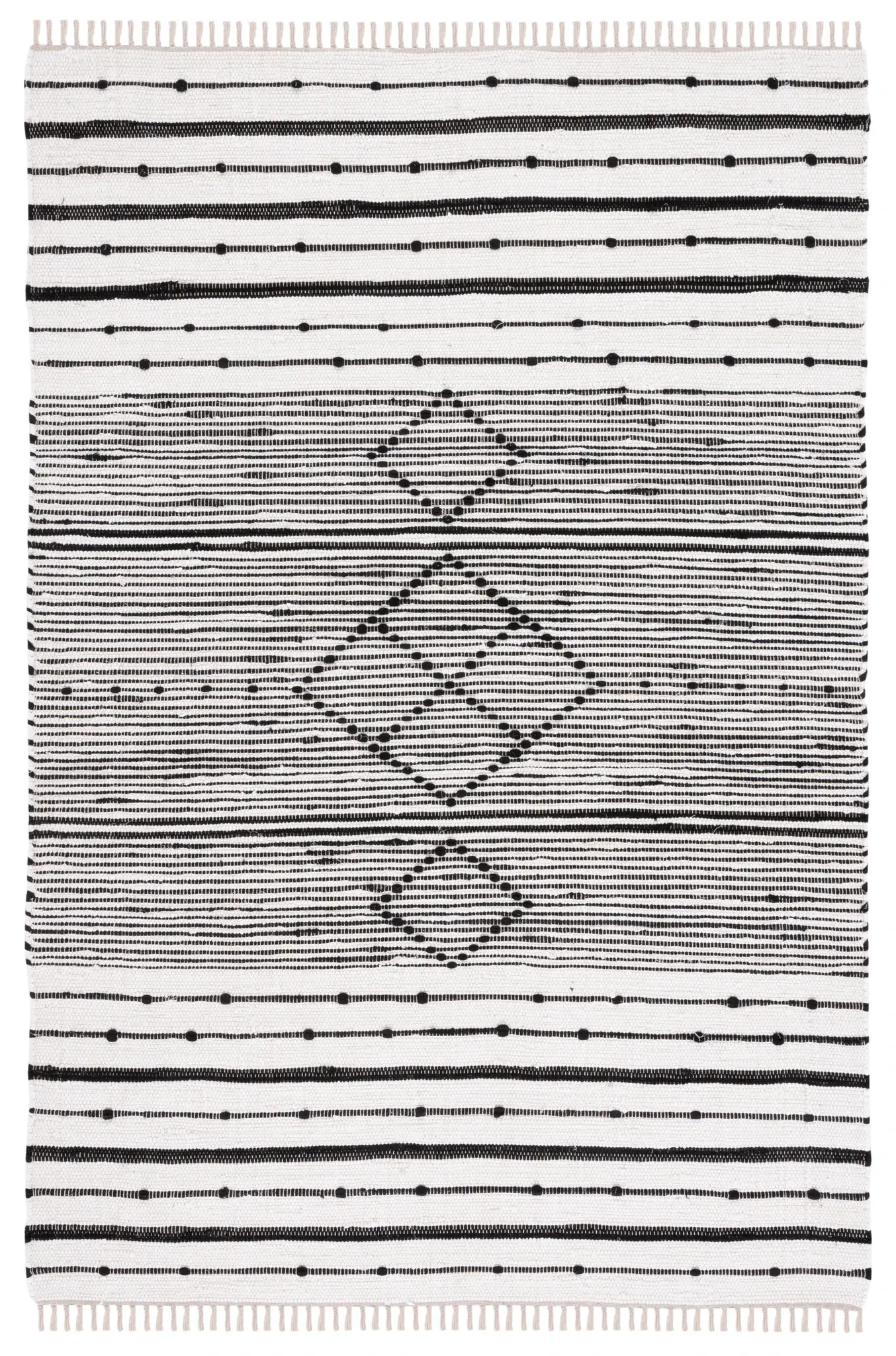 Striped Kilim Tribal Diamond Cotton Rug