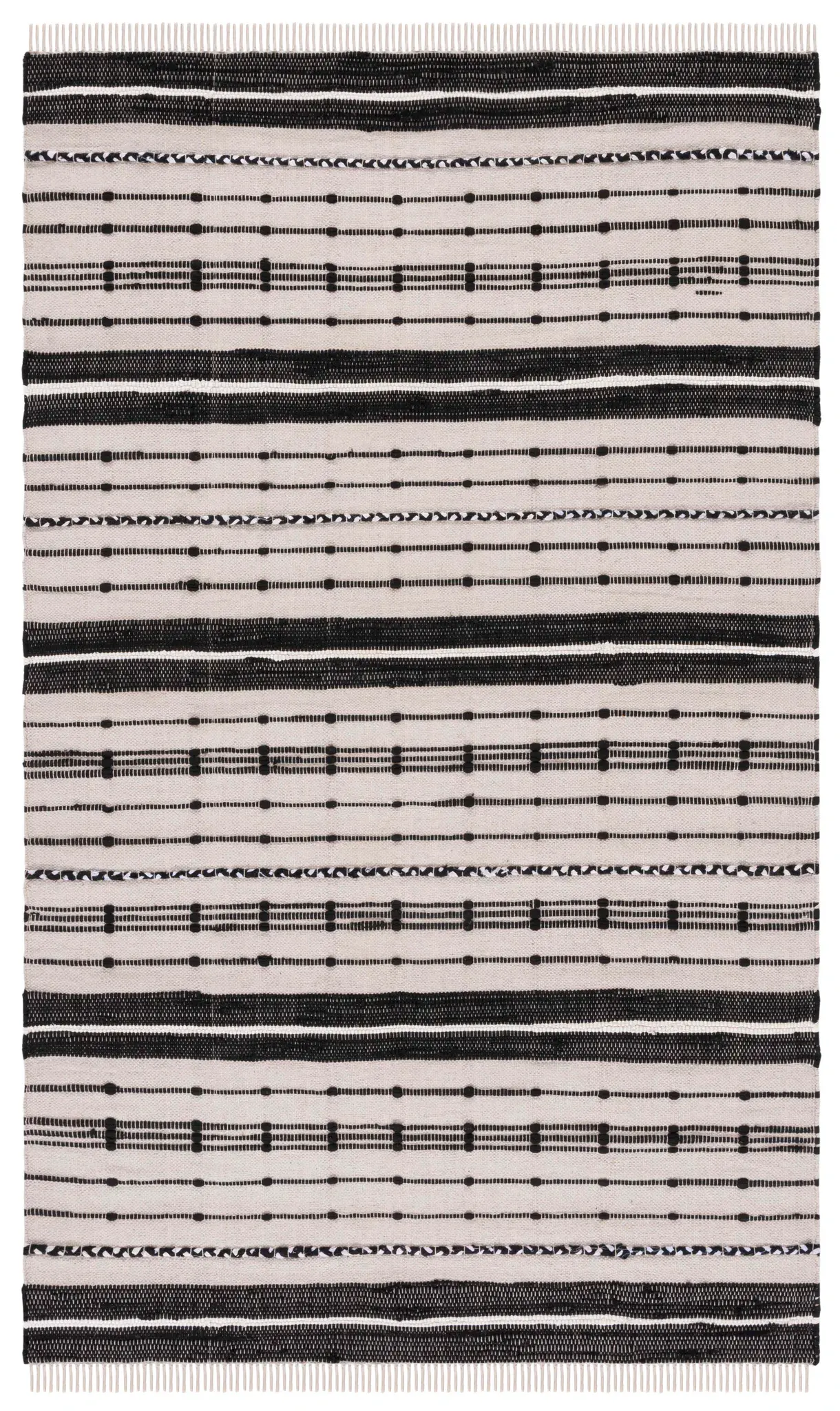 Striped Kilim Banded Flatweave Cotton Rug