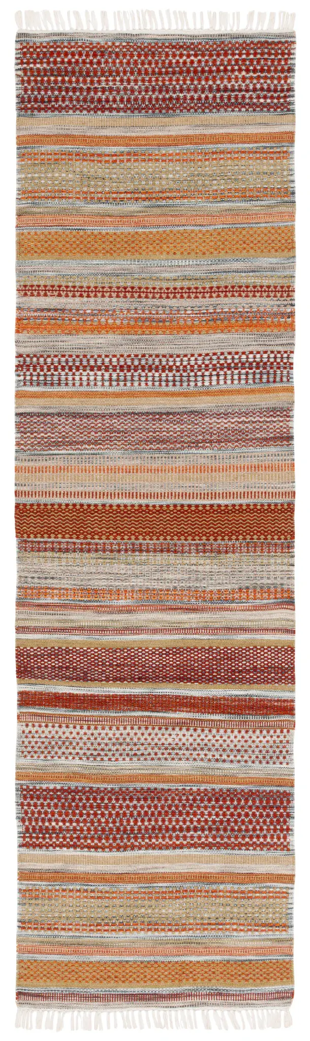 Striped Kilim Bohemian Wool Hand-Woven Rug