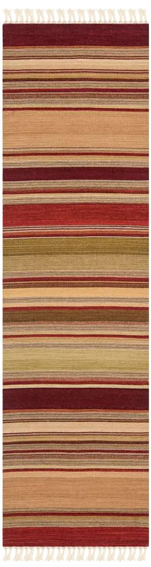 Striped Kilim Rustic Wool Hand-Woven Rug