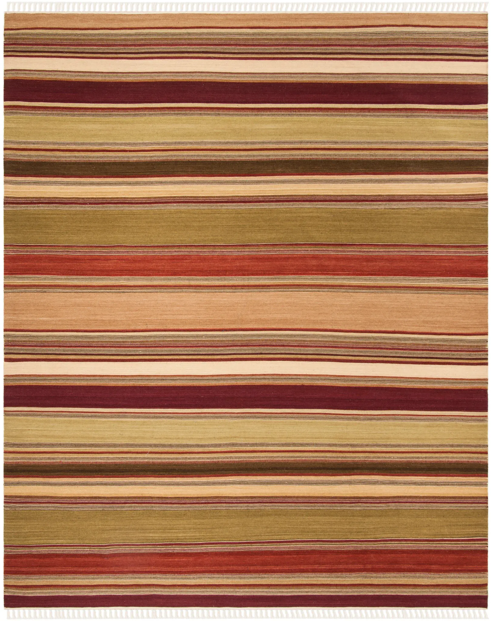 Striped Kilim Rustic Wool Hand-Woven Rug