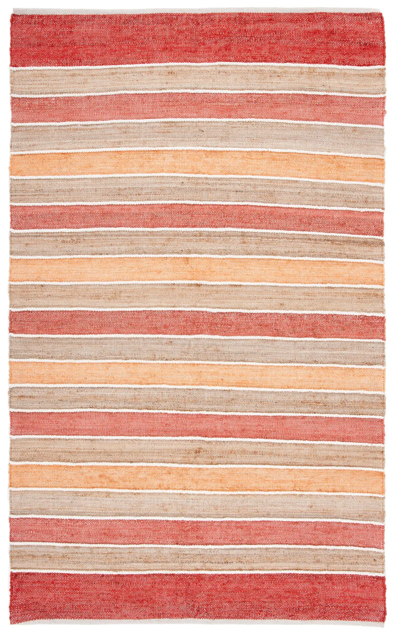 Striped Kilim Banded Stripe Jute Hand-Woven Rug