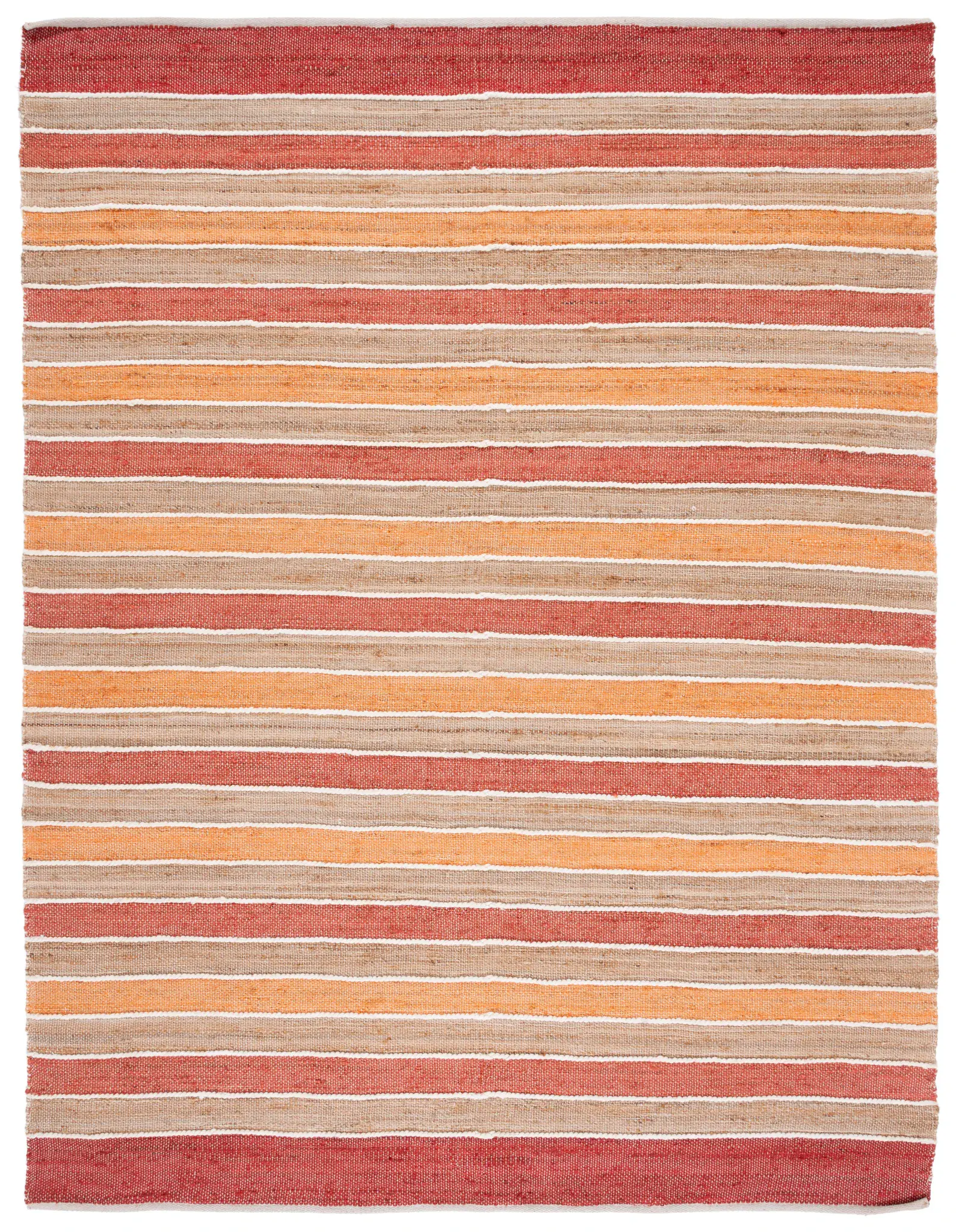 Striped Kilim Banded Stripe Jute Hand-Woven Rug