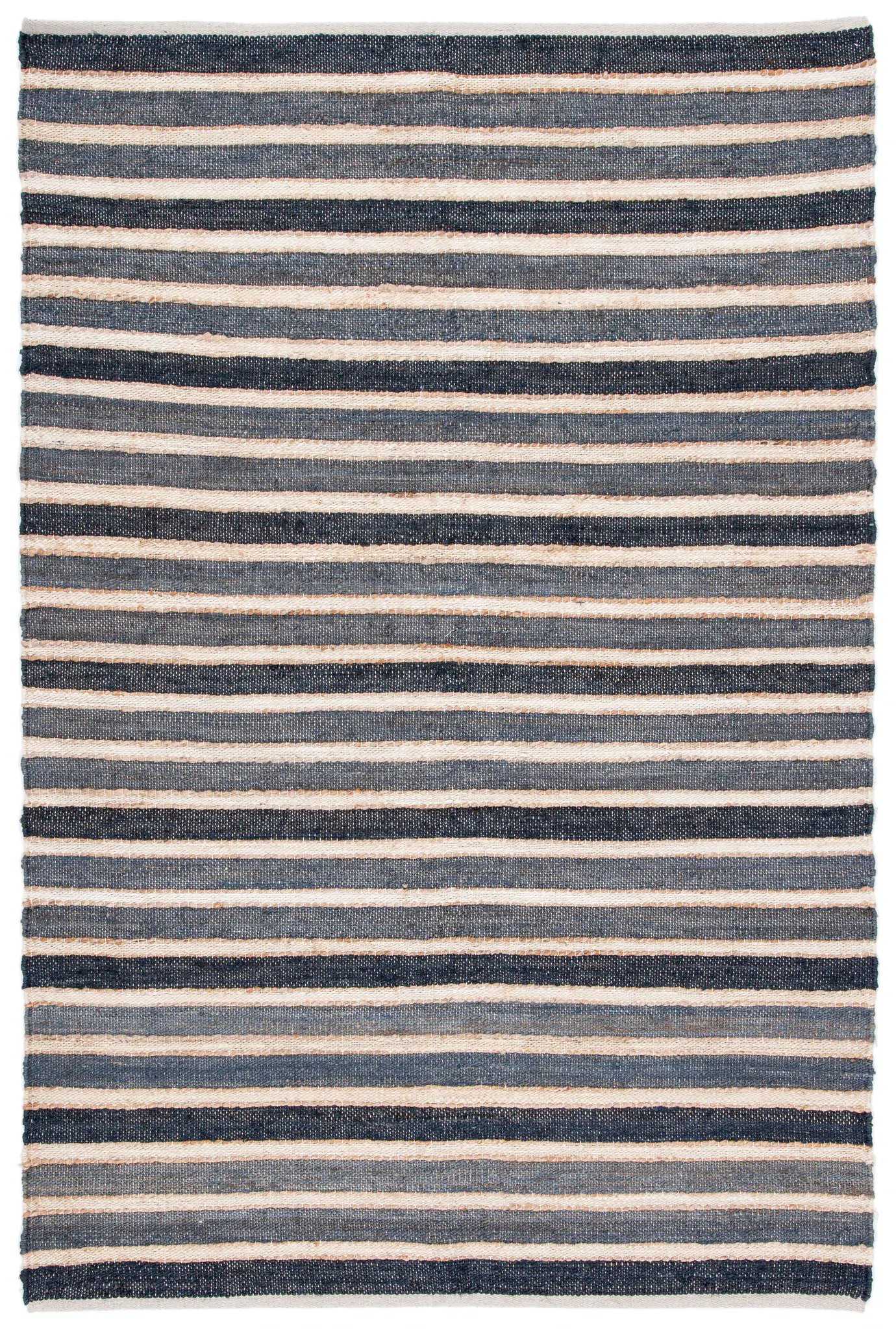 Striped Kilim Coastal Jute Hand-Woven Rug