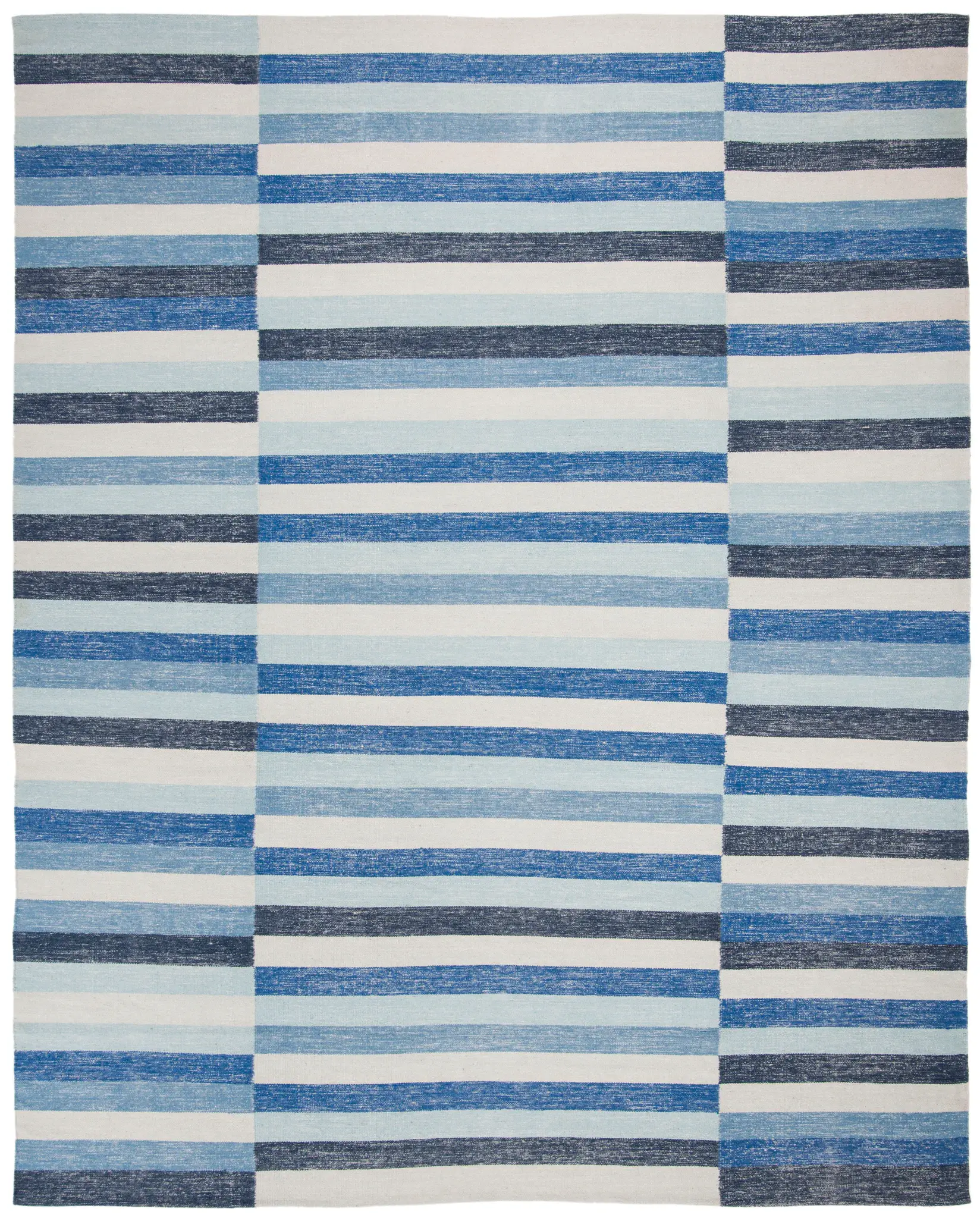 Striped Kilim Blocked Stripe Hand-Woven Cotton Rug