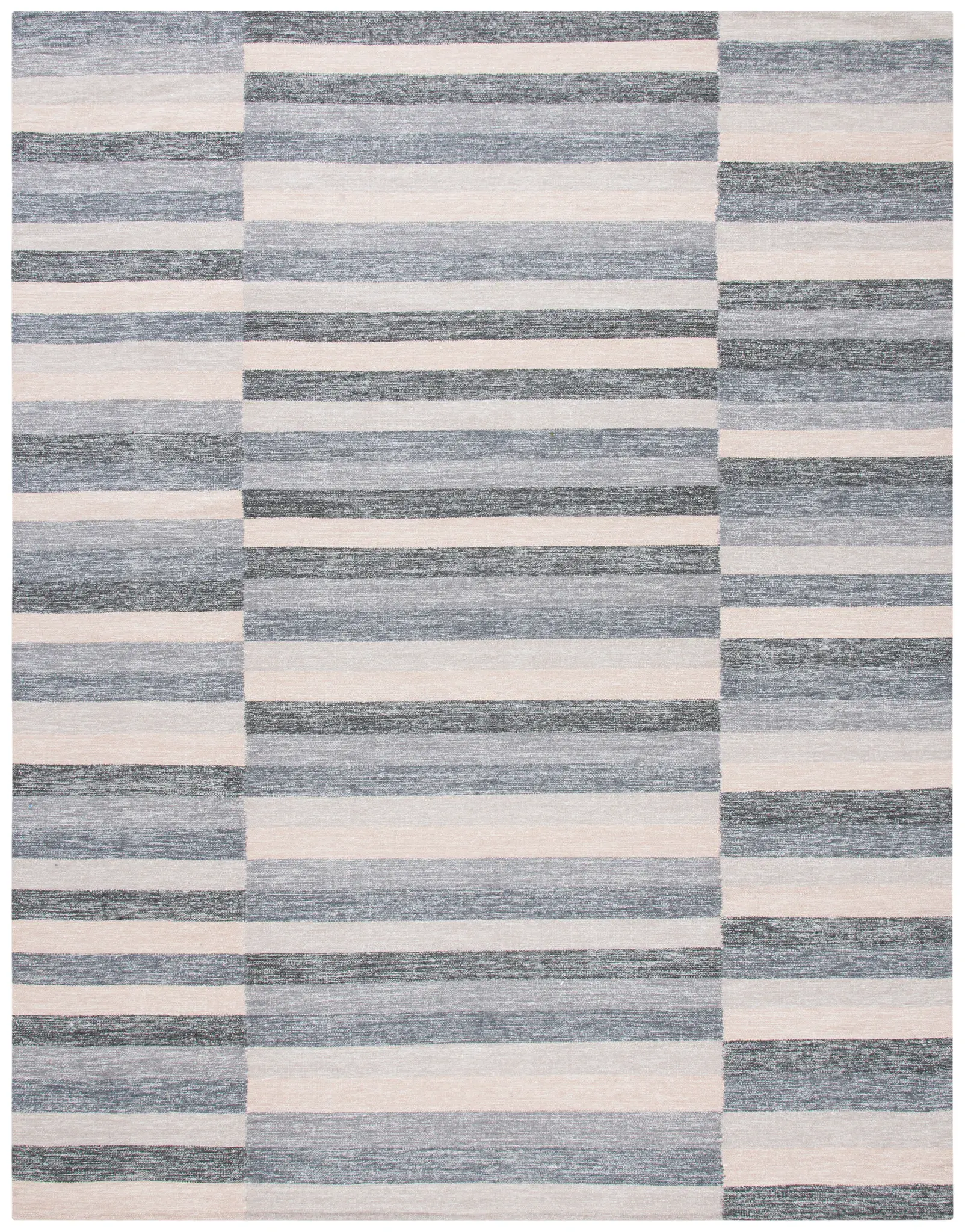 Striped Kilim Blocked Stripe Hand-Woven Cotton Rug