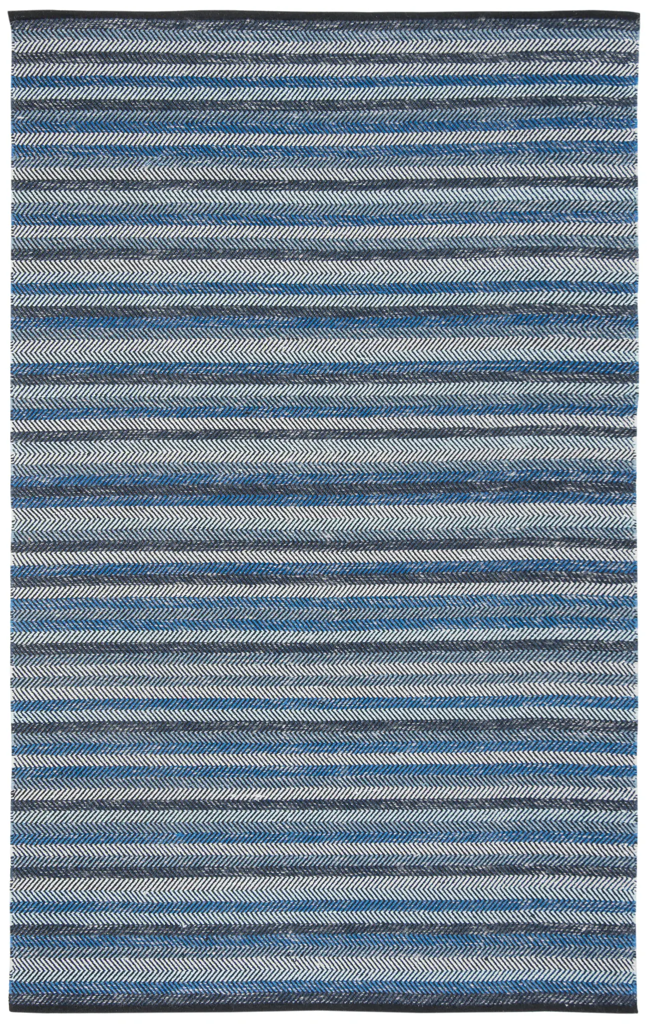 Striped Kilim Herringbone Stripe Hand-Woven Cotton Rug