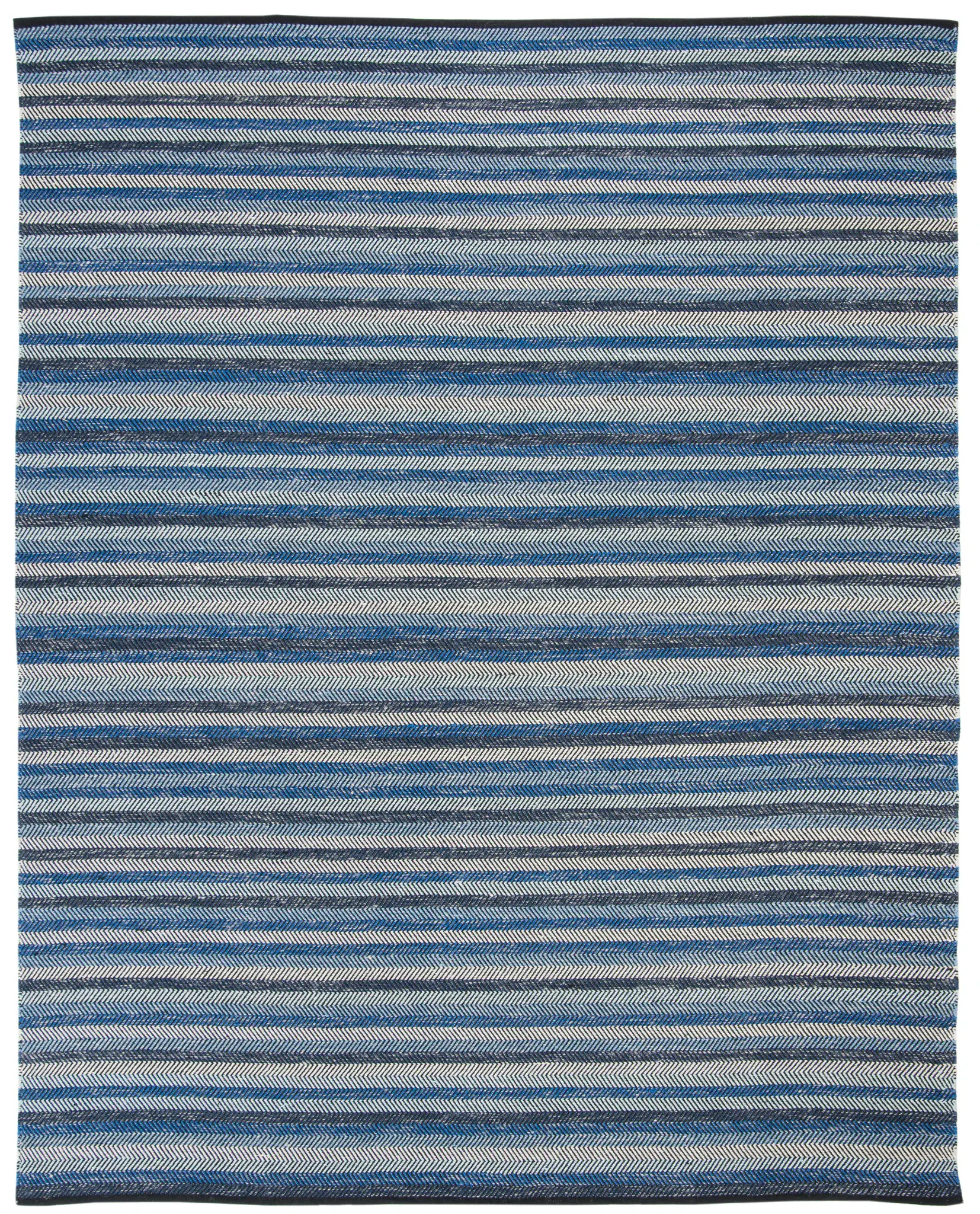 Striped Kilim Herringbone Stripe Hand-Woven Cotton Rug