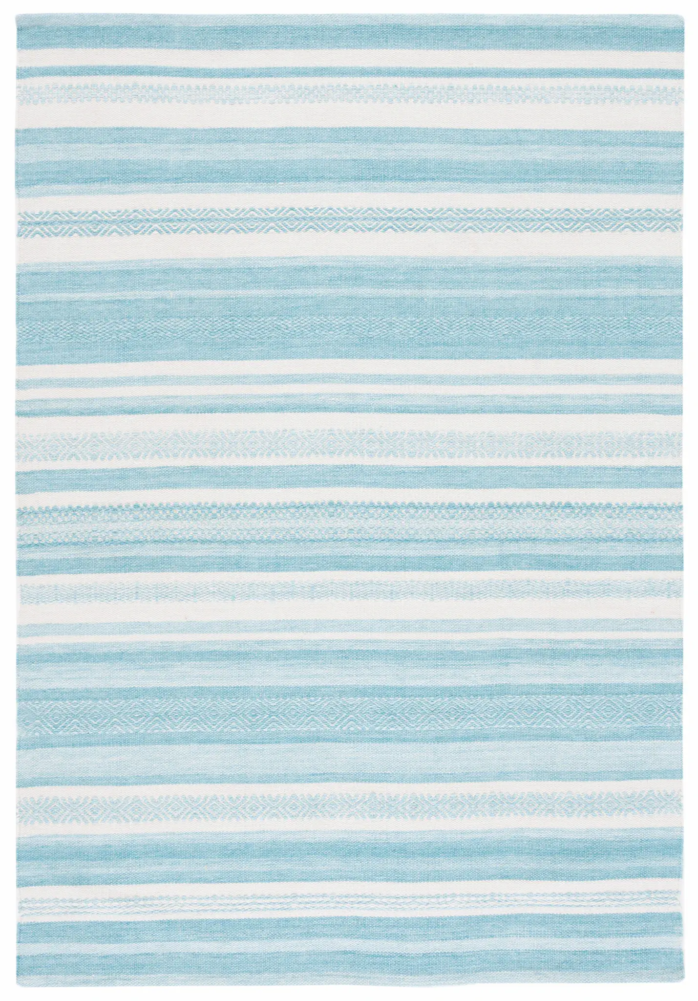 Striped Kilim Coastal Geometric Hand-Woven Rug