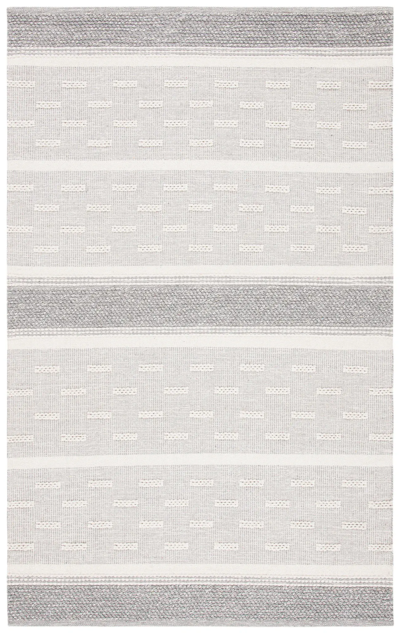Striped Kilim Scandinavian Geometric Cotton Hand-Woven Rug