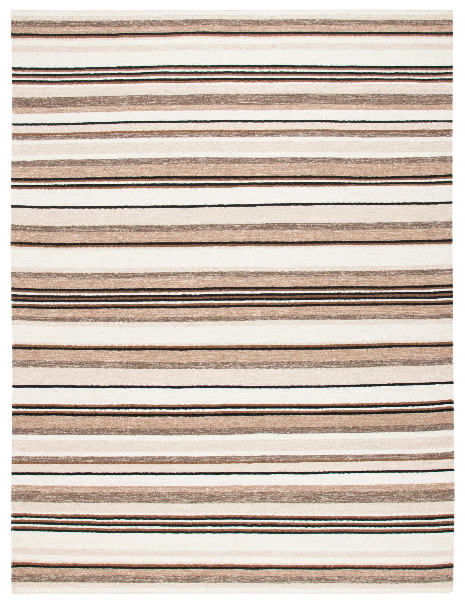Striped Kilim Scandinavian Wool Hand-Loomed Rug