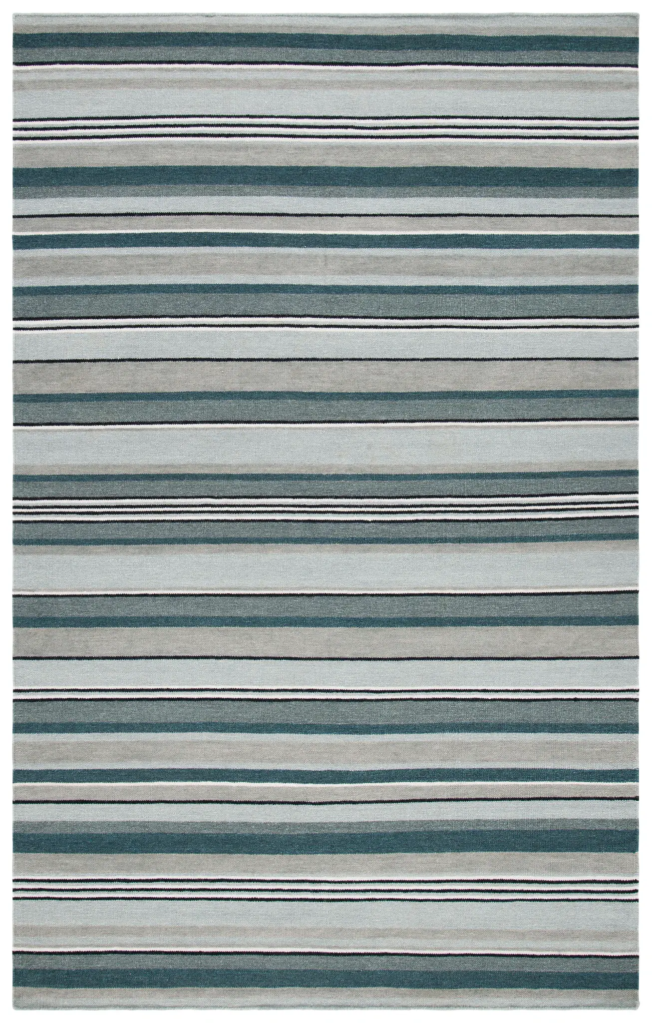 Striped Kilim Scandinavian Wool Hand-Loomed Rug