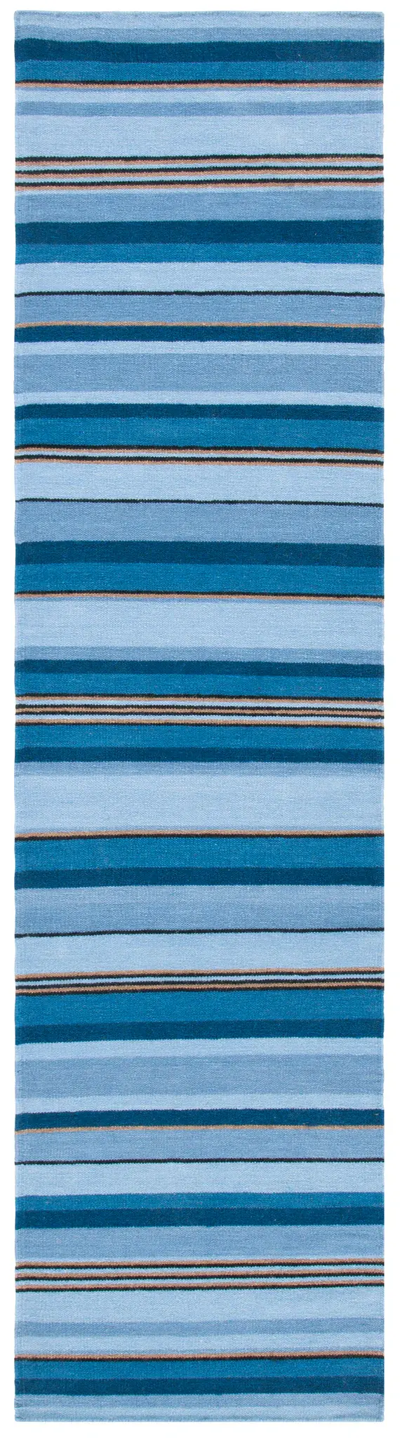Striped Kilim Scandinavian Wool Hand-Loomed Rug