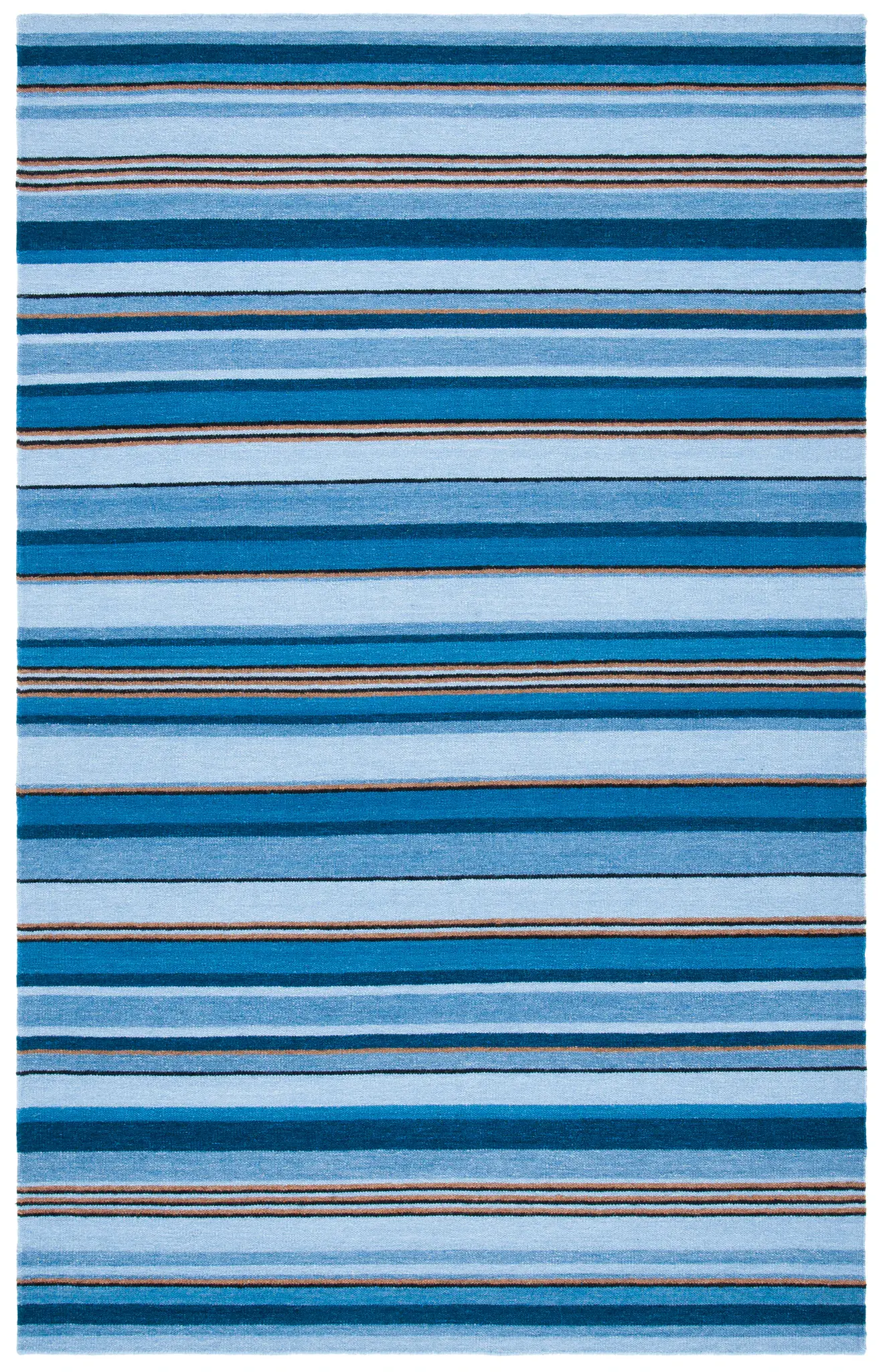 Striped Kilim Scandinavian Wool Hand-Loomed Rug