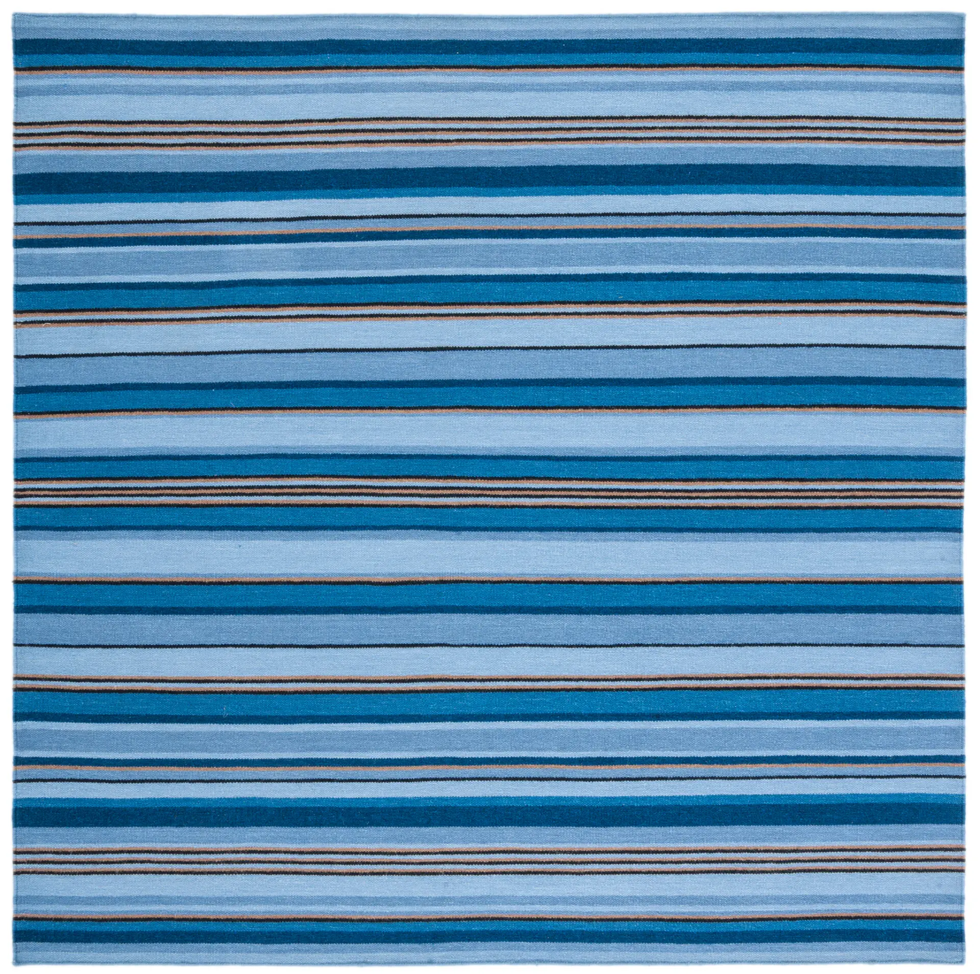 Striped Kilim Scandinavian Wool Hand-Loomed Rug