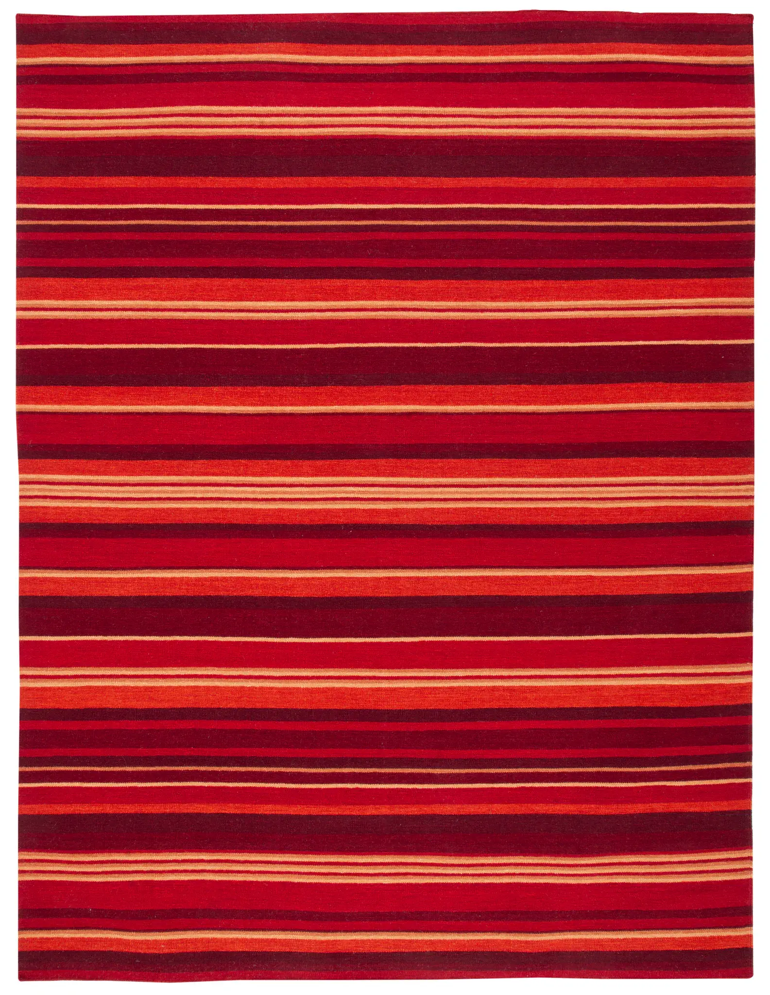 Striped Kilim Scandinavian Wool Hand-Loomed Rug