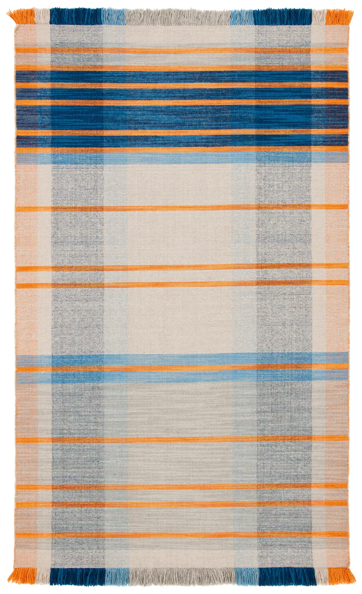 Striped Kilim Scandinavian Color Block Rug