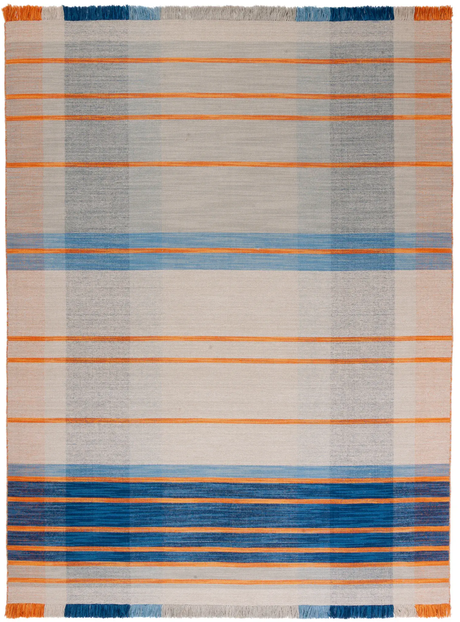 Striped Kilim Scandinavian Color Block Rug