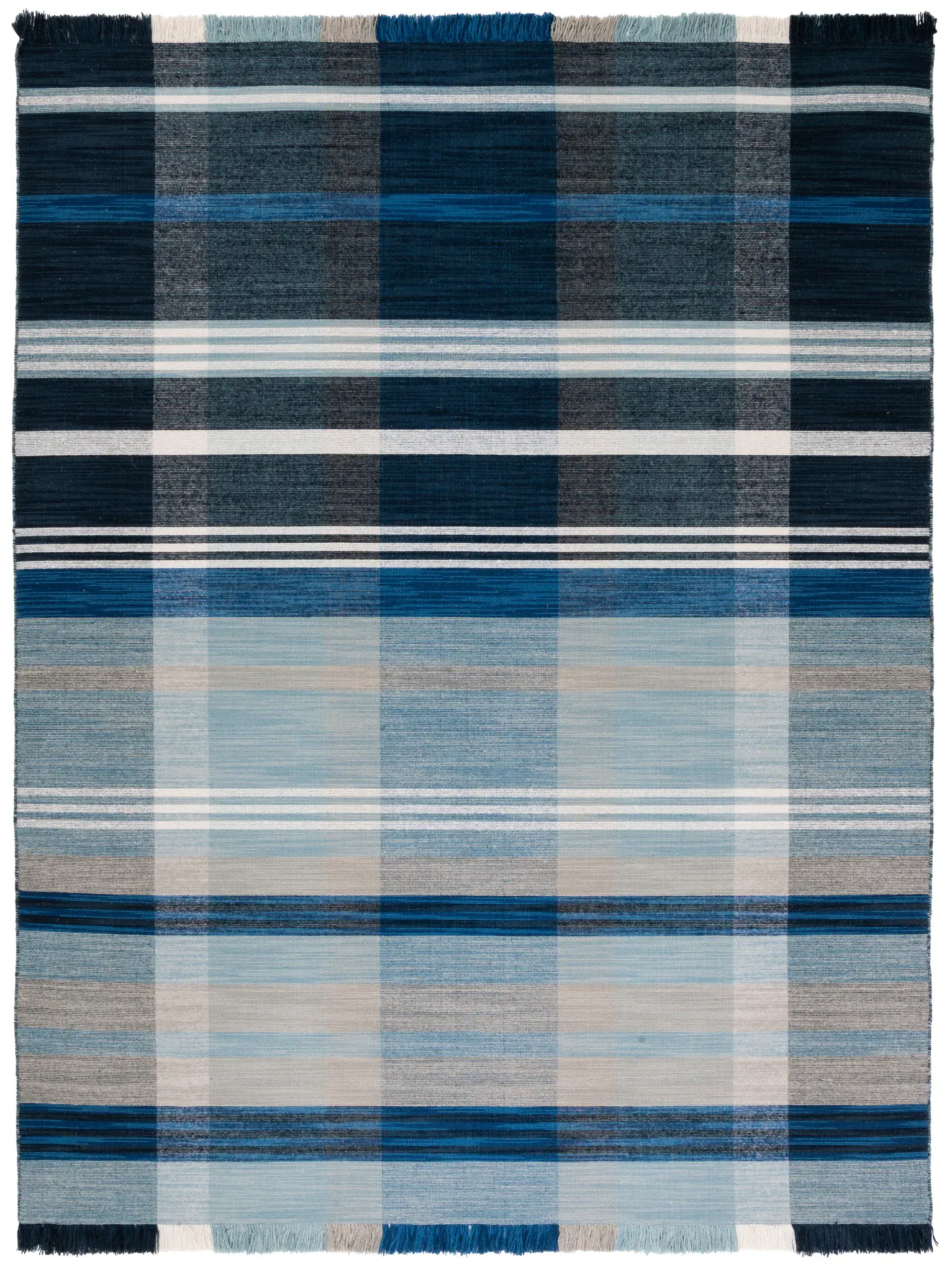 Striped Kilim Coastal Plaid Rug