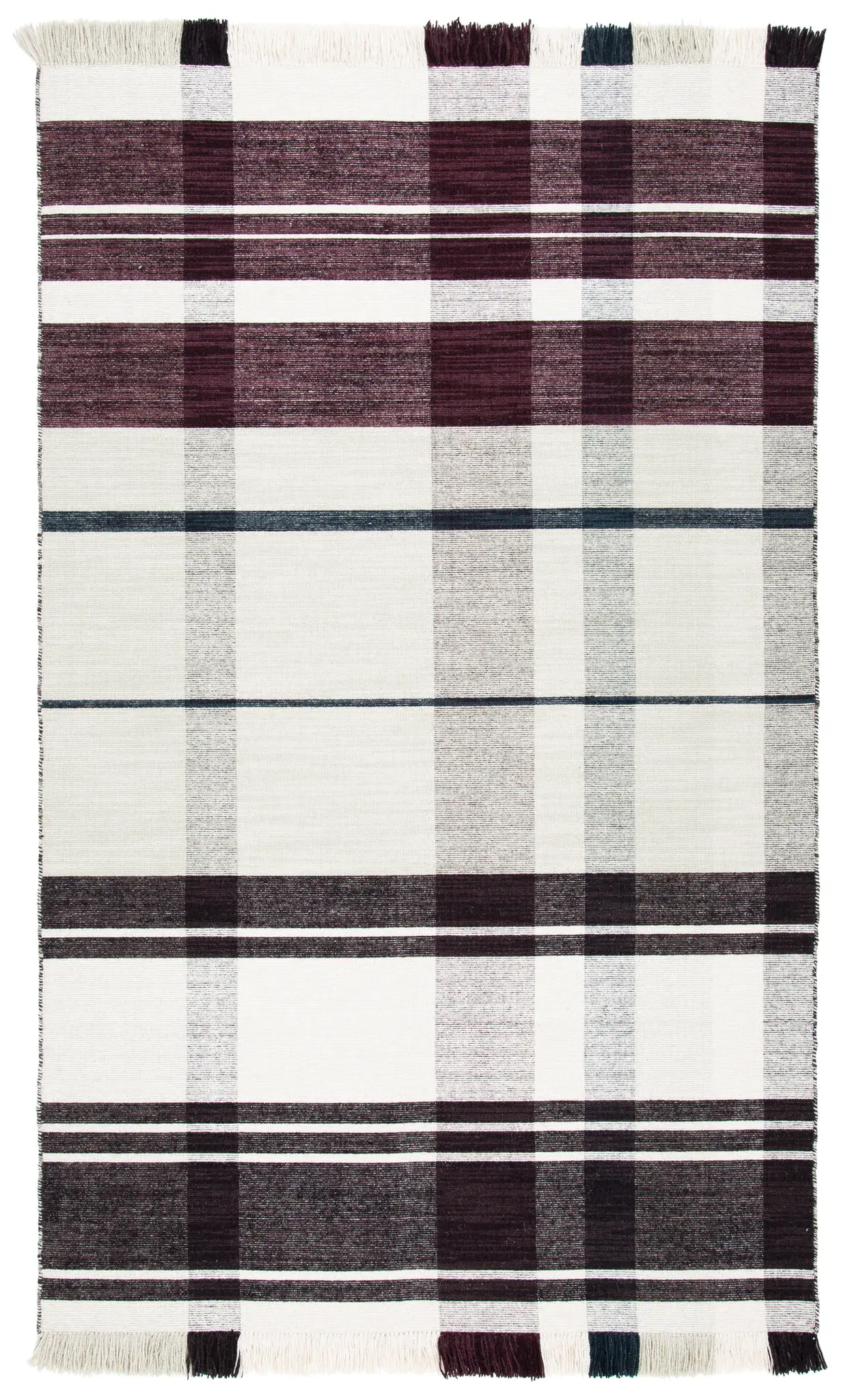 Striped Kilim Farmhouse Plaid Rug