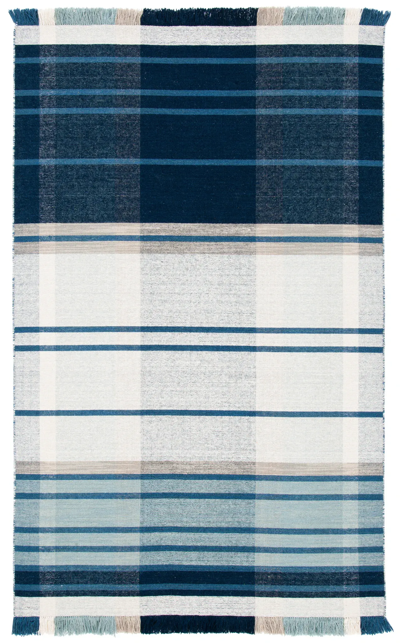 Striped Kilim Large-Scale Plaid Rug