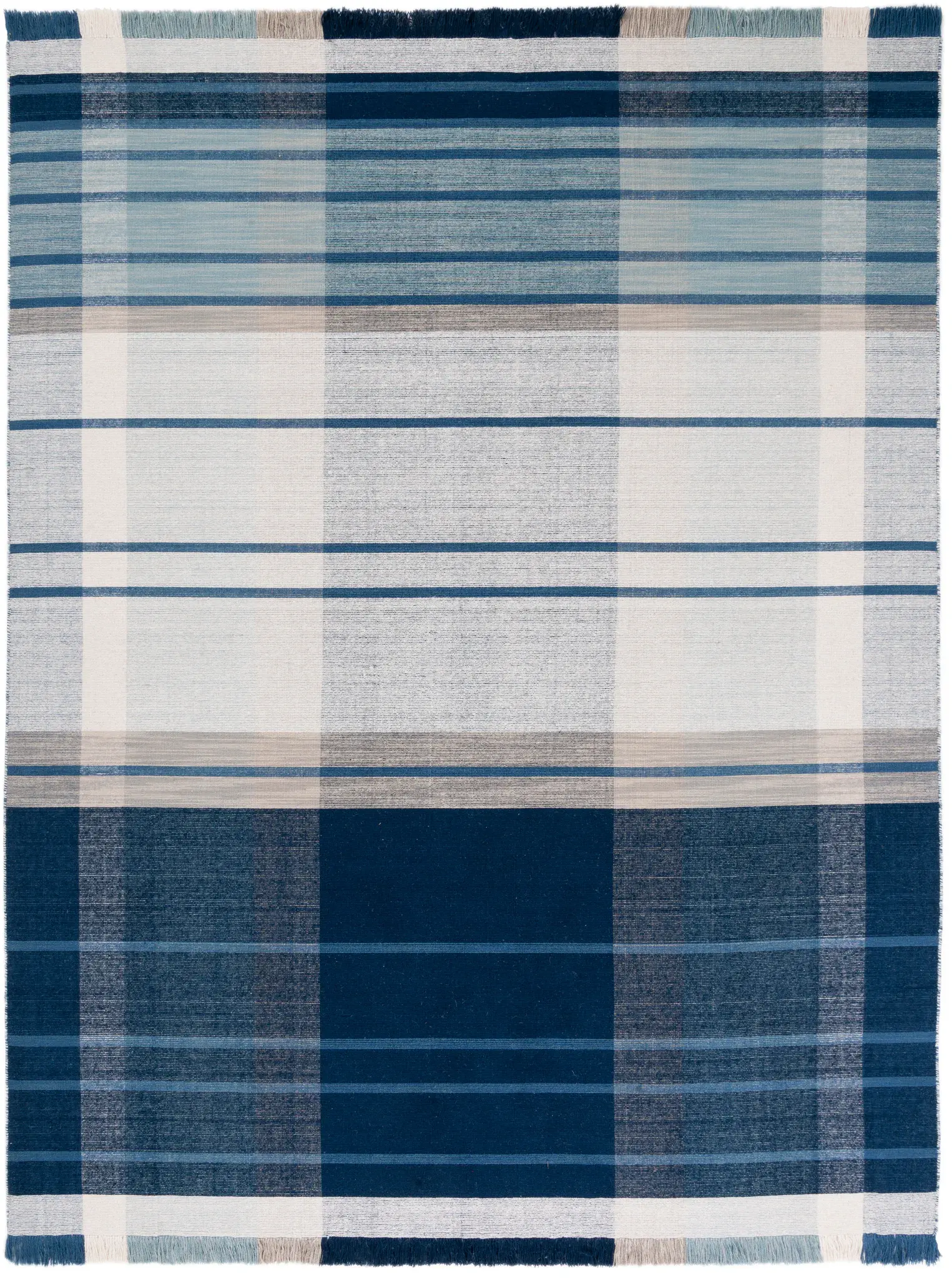 Striped Kilim Large-Scale Plaid Rug