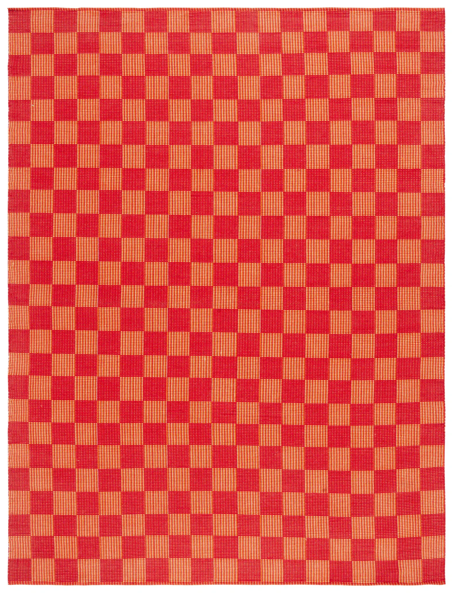Striped Kilim Modern Checkered Cotton Rug