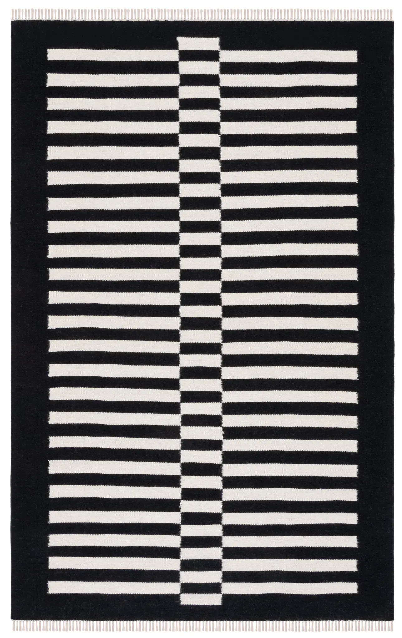 Striped Kilim Modern Geometric Wool Rug