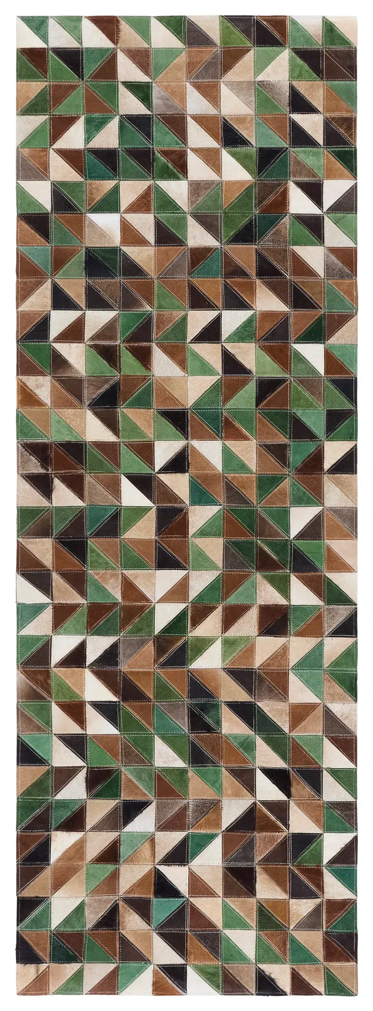 Studio Leather Modern Patchwork Geometric Hand-Woven Rug