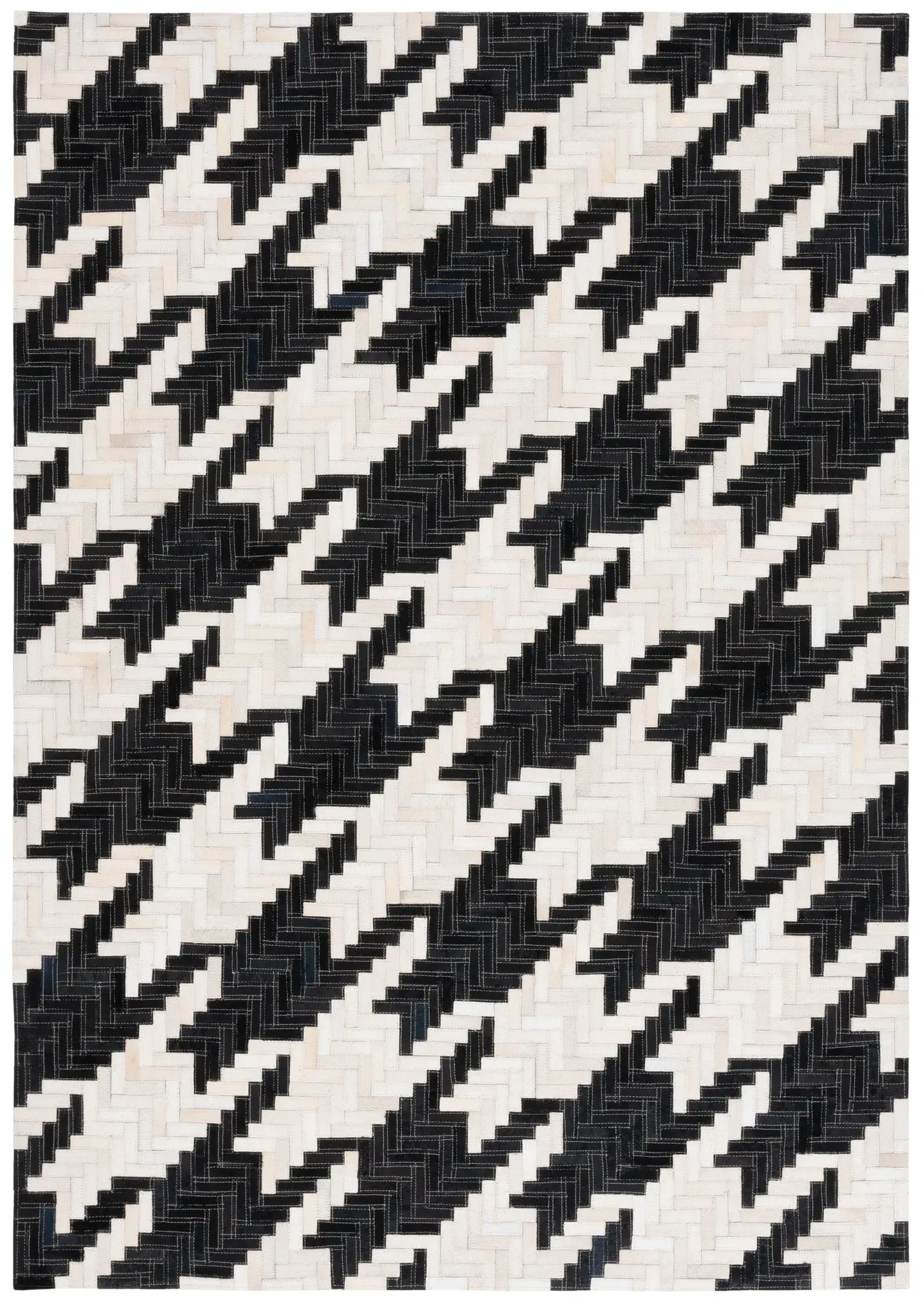Studio Leather Houndstooth Hand-Woven Rug
