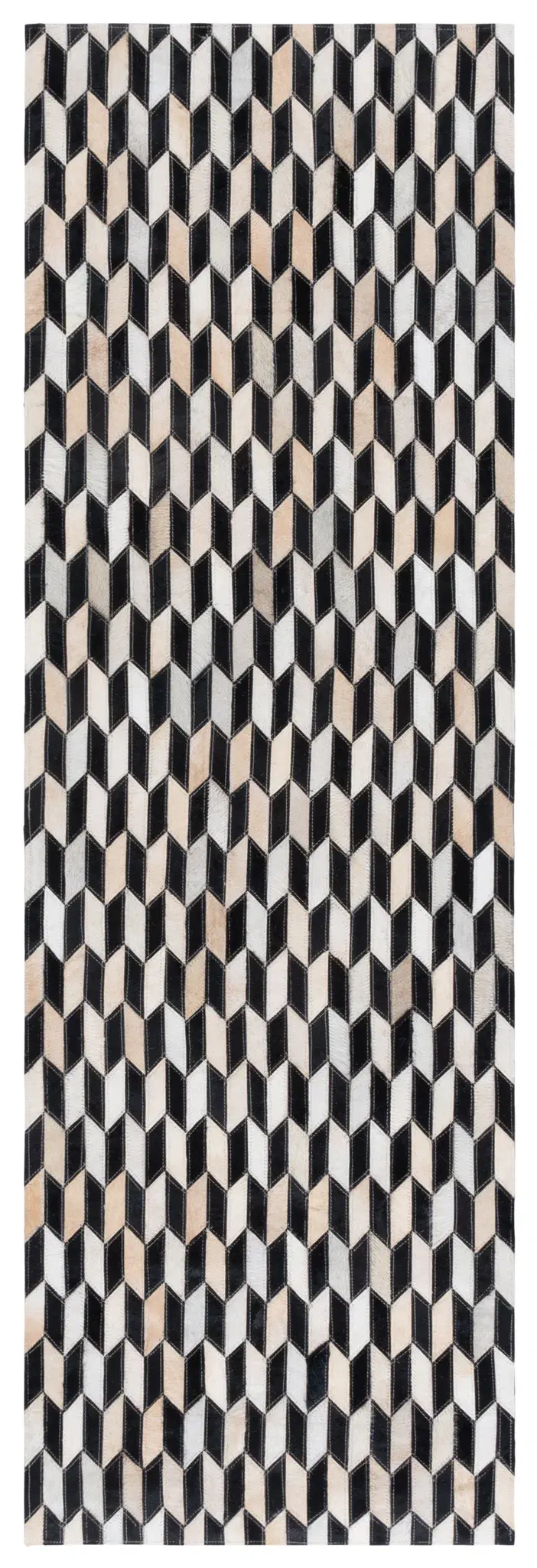 Studio Leather Vertical Chevron Hand-Woven Rug