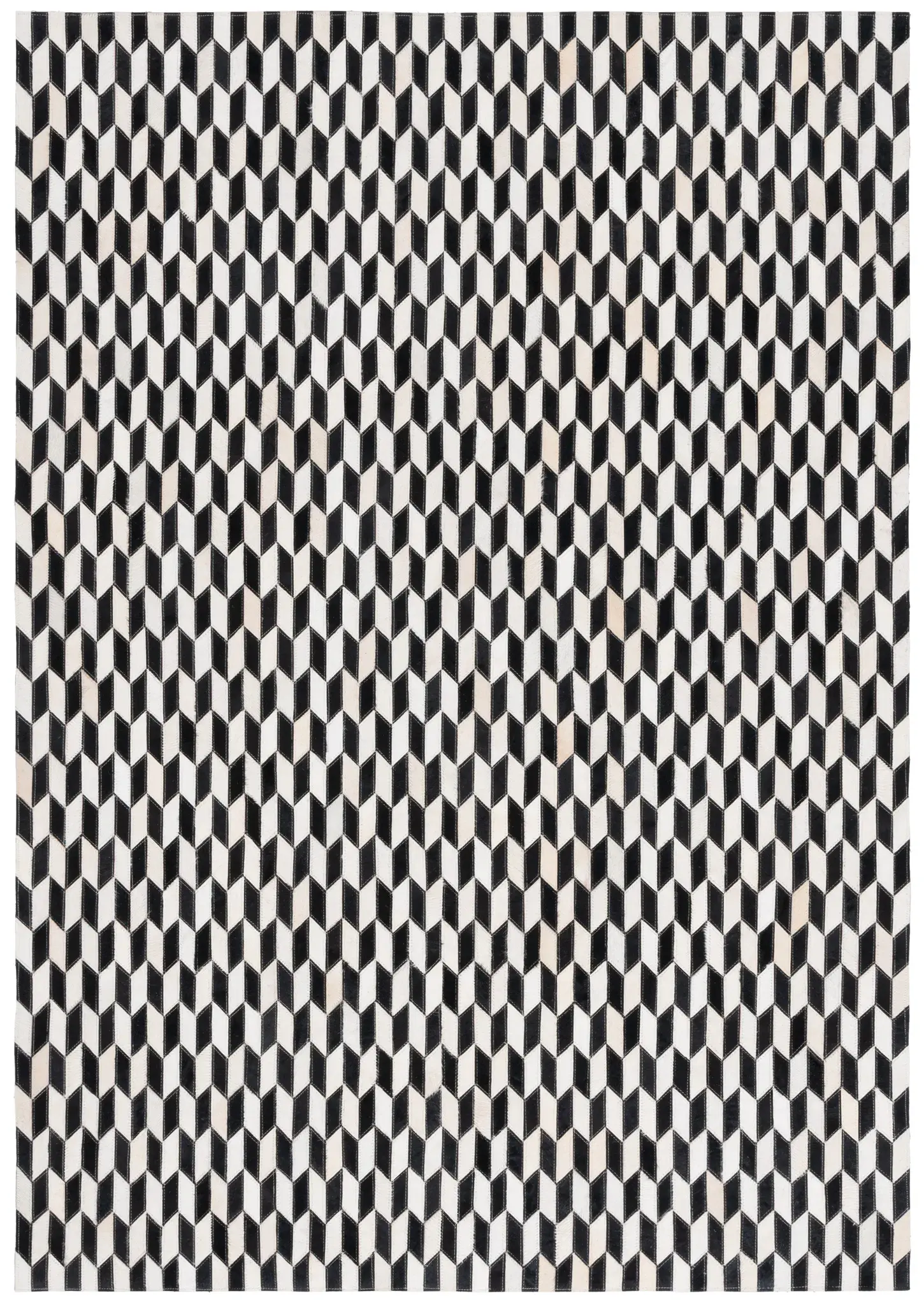 Studio Leather Vertical Chevron Hand-Woven Rug