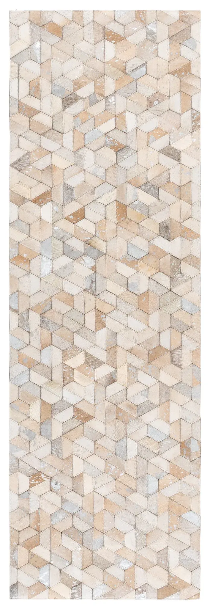 Studio Leather Hexagon Mosaic Hand-Woven Rug