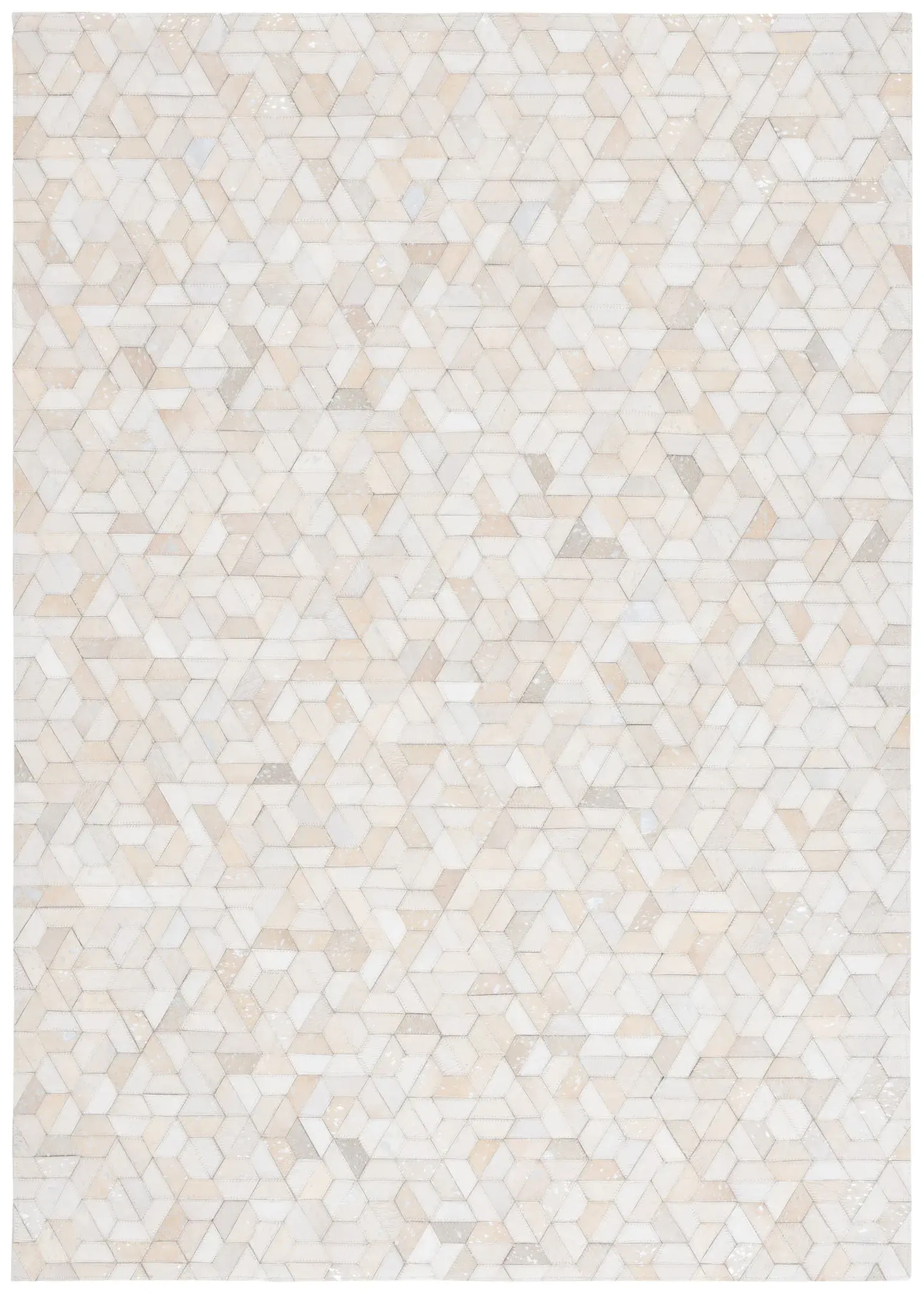 Studio Leather Hexagon Mosaic Hand-Woven Rug