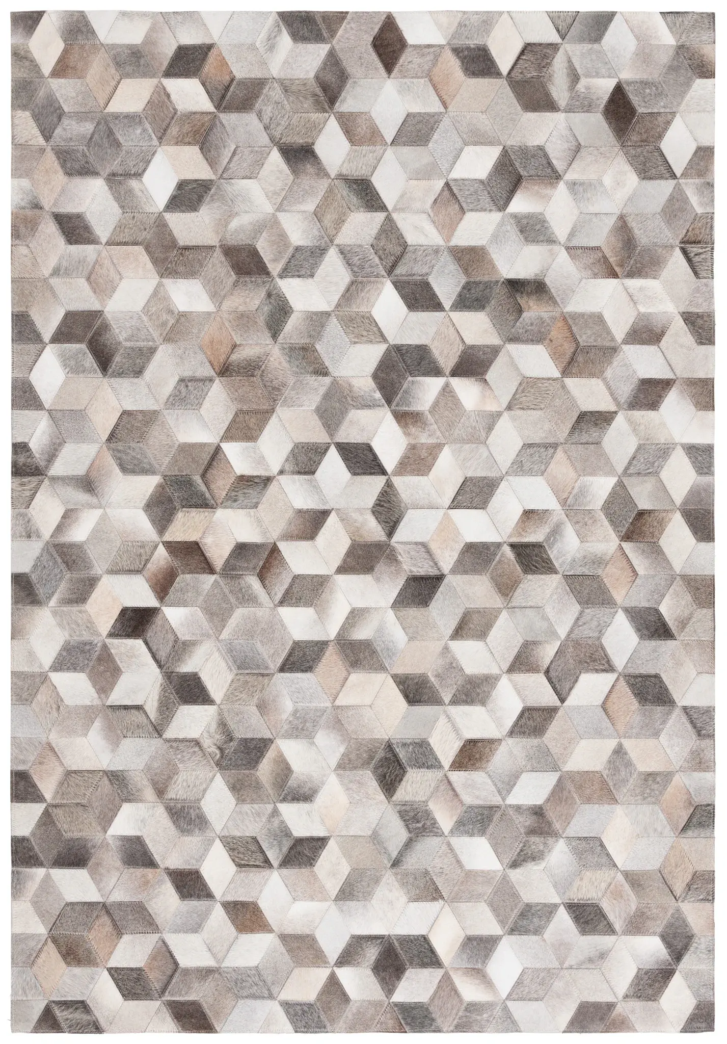 Studio Leather Isometric Cube Hand-Woven Rug