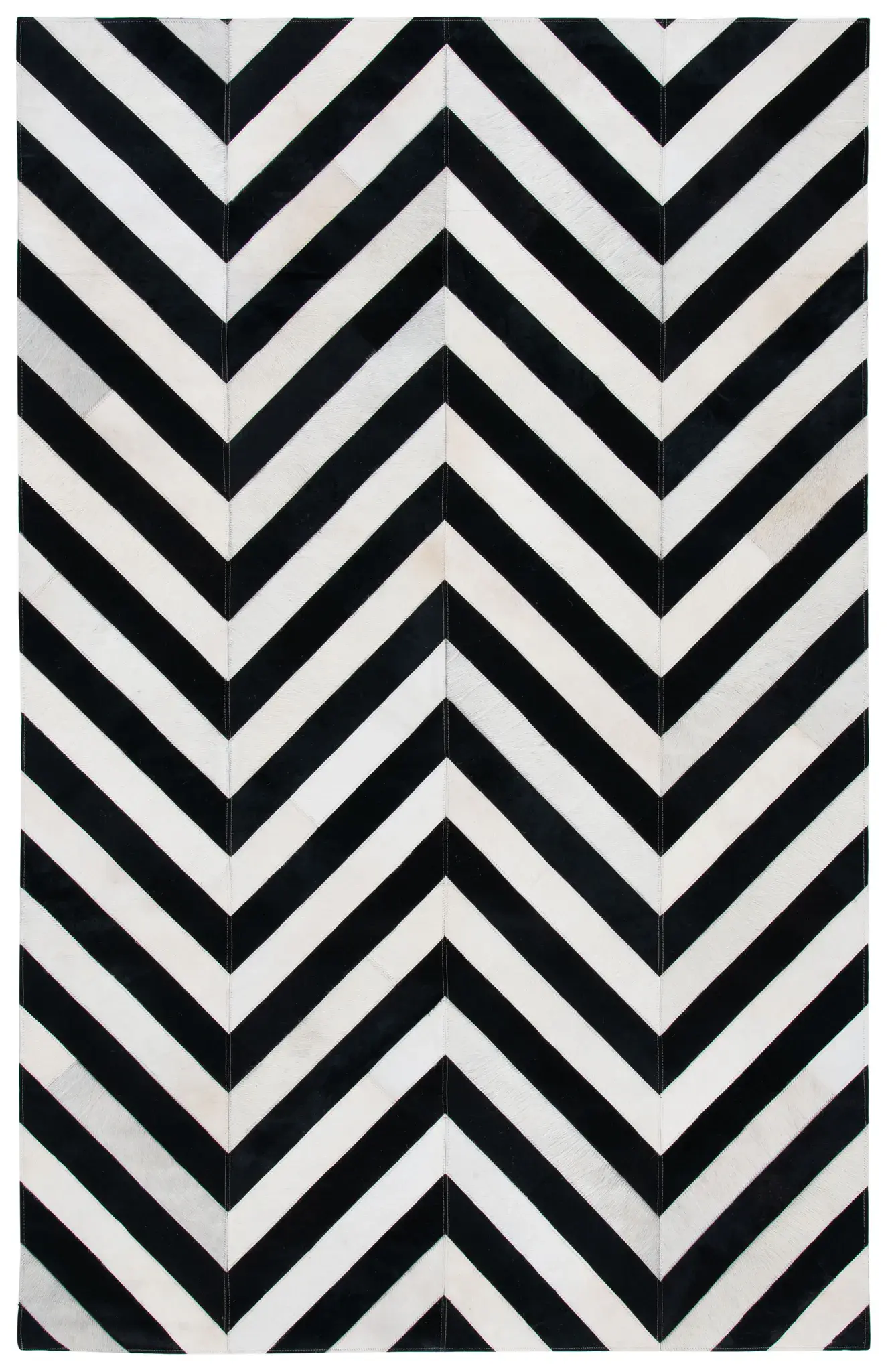 Studio Leather Zigzag Chevron Hand-Woven Rug